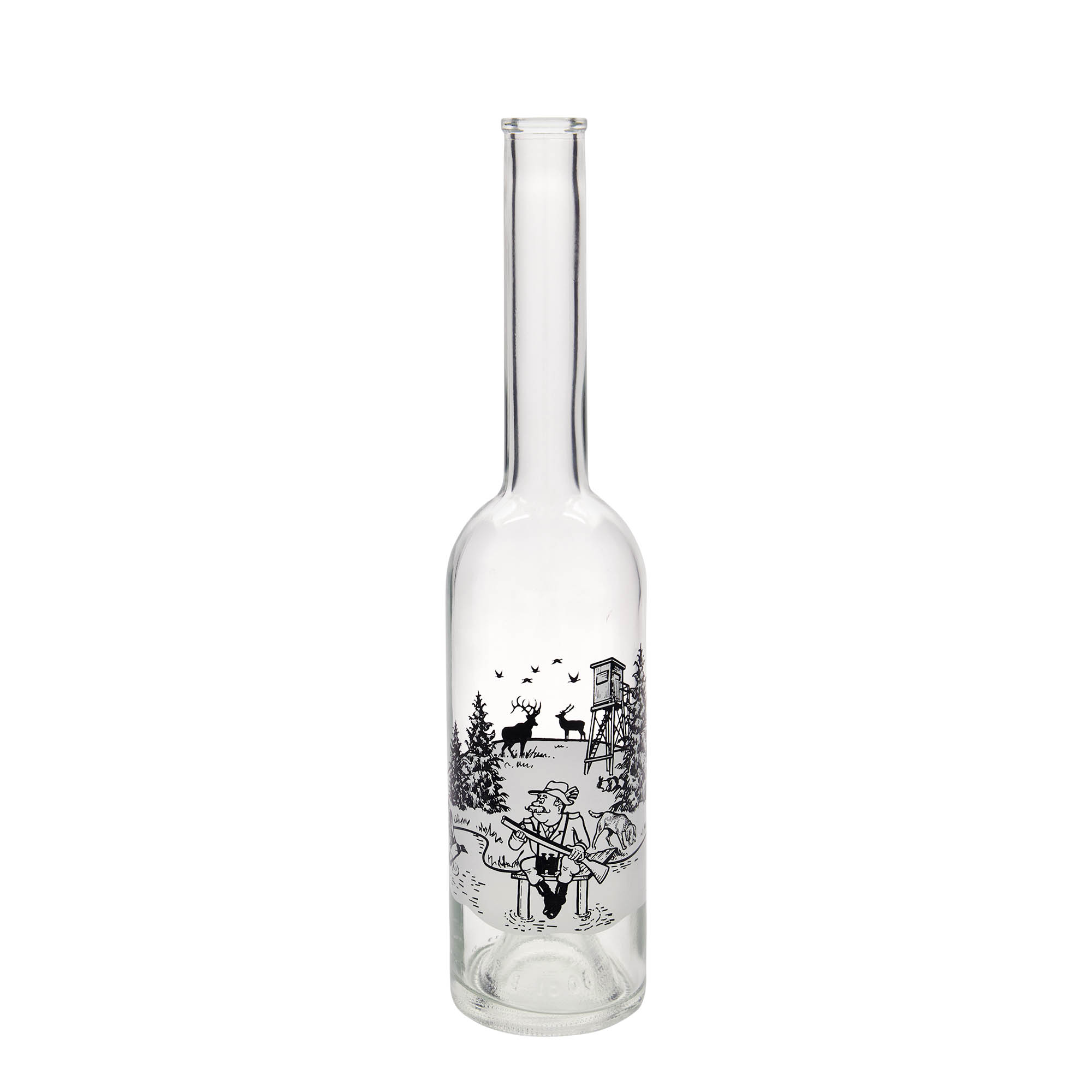 500 ml staklena flaša 'Opera', motiv: Lovac, čep na vrhu 500 ml staklena flaša 'Opera', motiv: Lovac, čep na vrhu