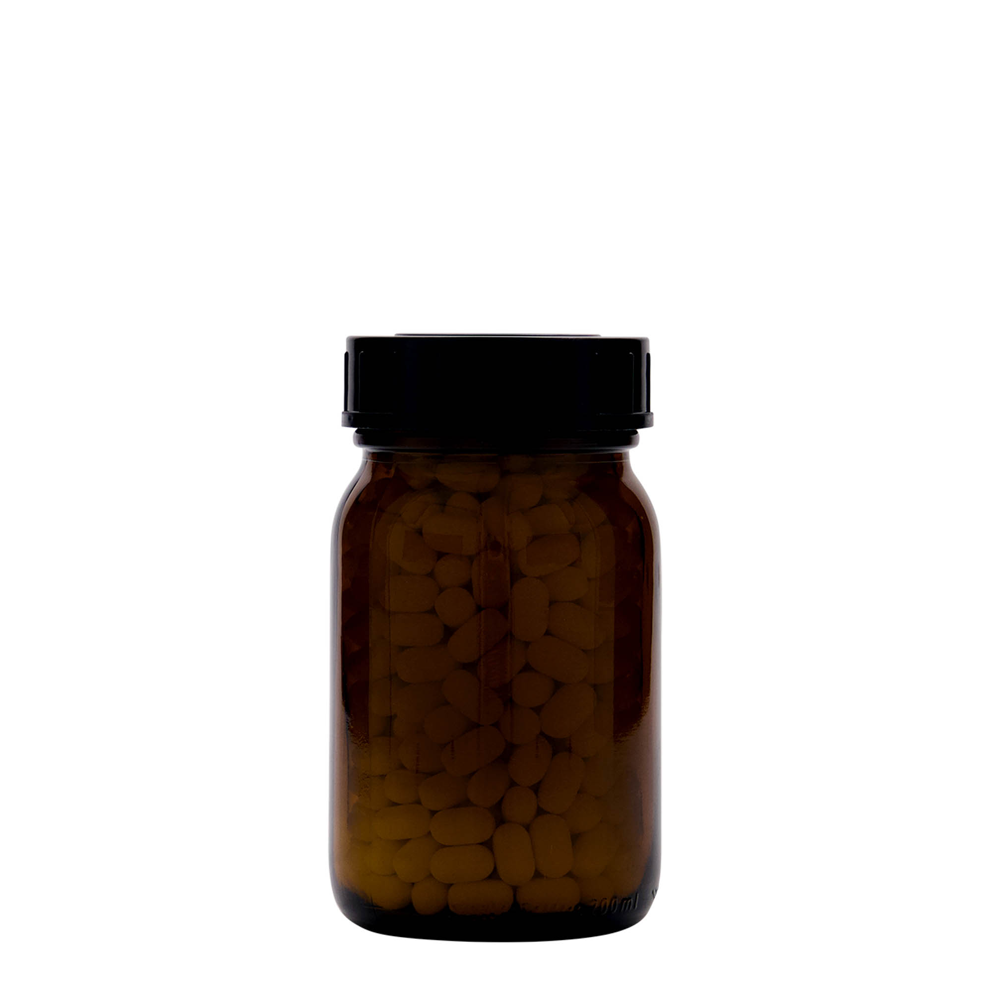 200 ml staklena teglu širokog grla, braon, otvor: DIN 55
