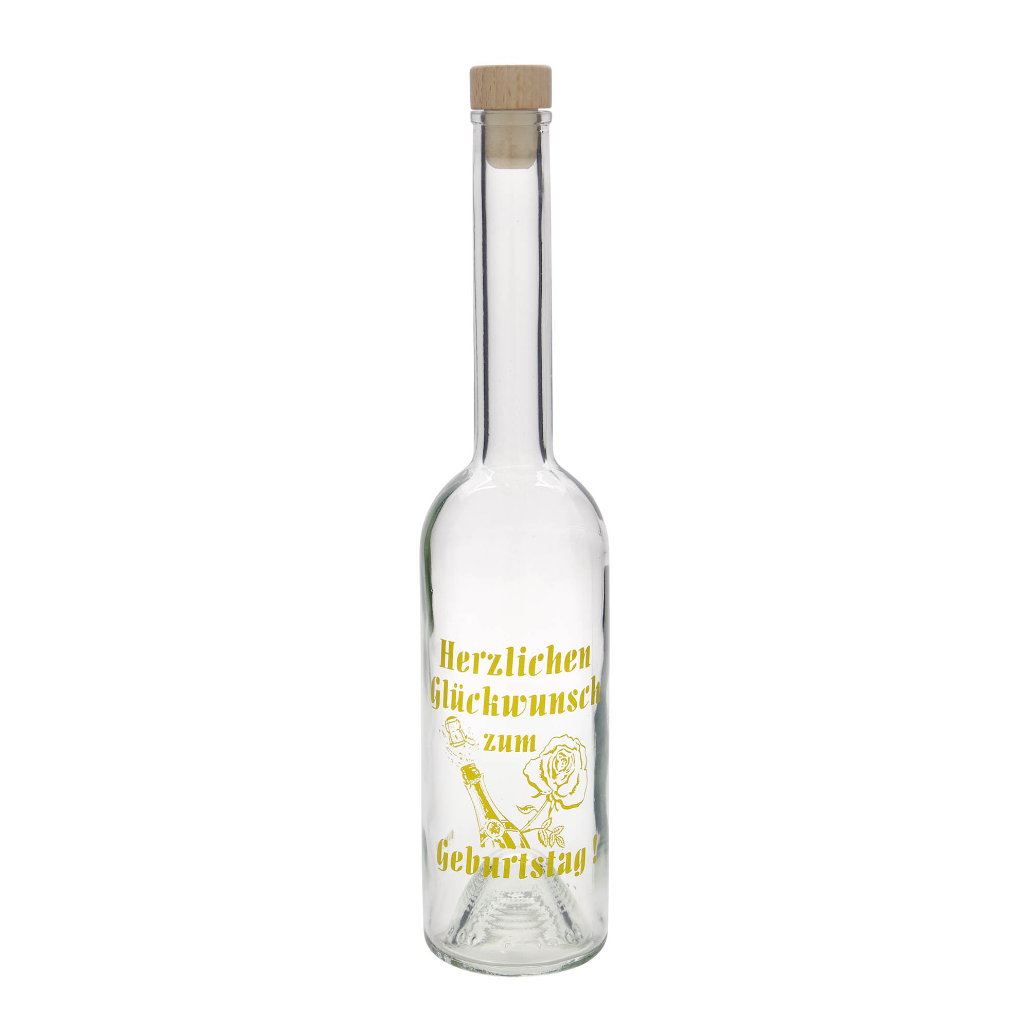 500 ml staklena flaša 'Opera', motiv: flaša za rođendan, grlo: čep
