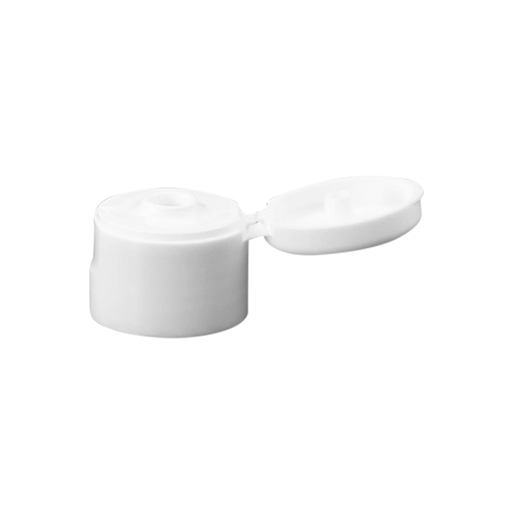 Zatvarač sa navojem, preklopni šarnir, PP-plastika, beli, za otvor: 24/410 Zatvarač sa navojem, preklopni šarnir, PP-plastika, beli, za otvor: 24/410