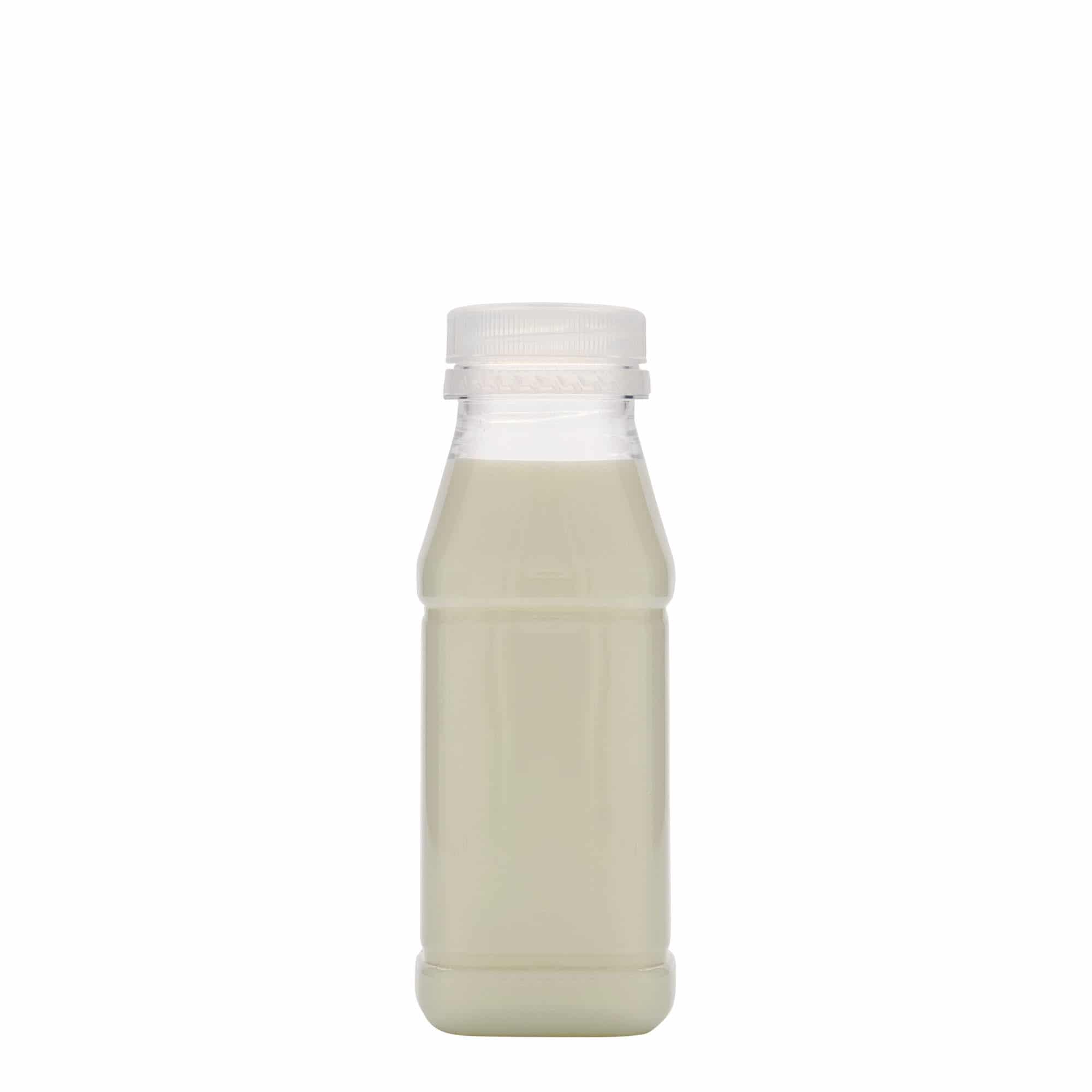 PET boca od 250 ml 'Milk and Juice Carré', kvadratna, plastika, otvor: 38 mm
