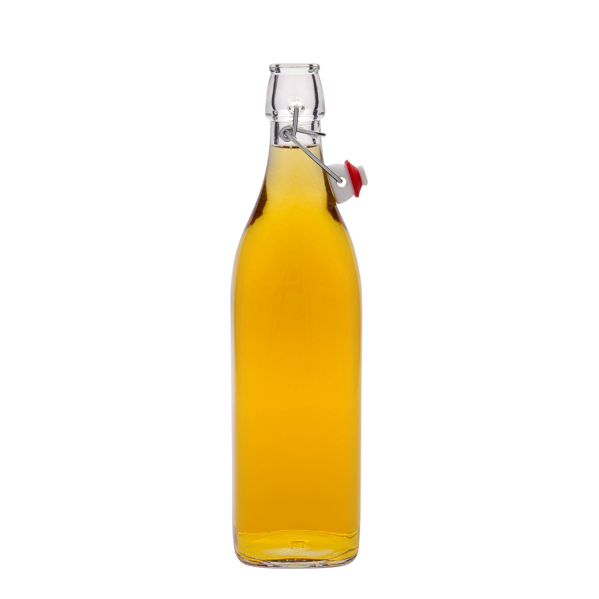 1.000 ml staklena boca 'Swing, kvadratna, otvor: zatvarač sa kopčom