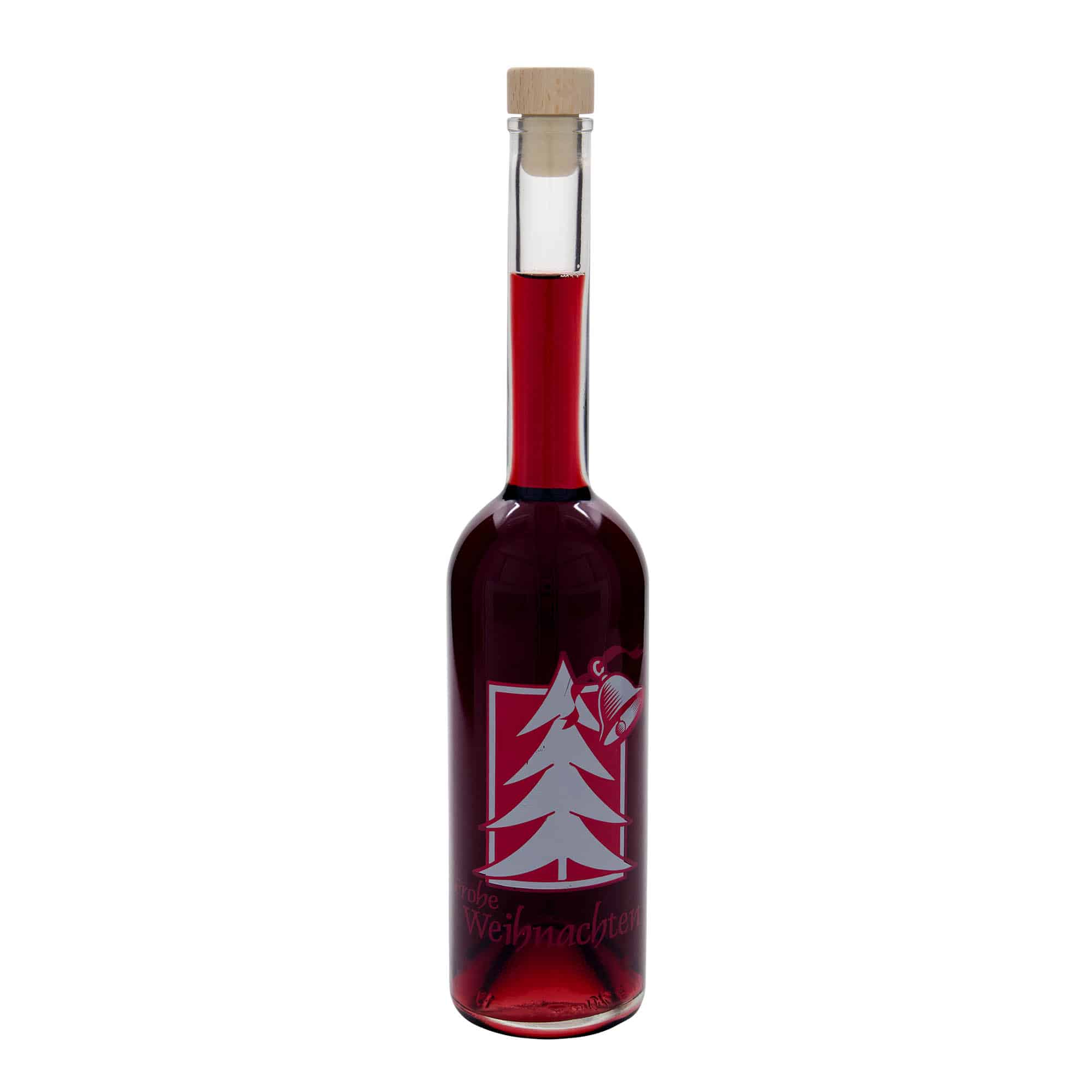 500 ml staklena flaša 'Opera', motiv: Božićna čestitka, grlo: čep