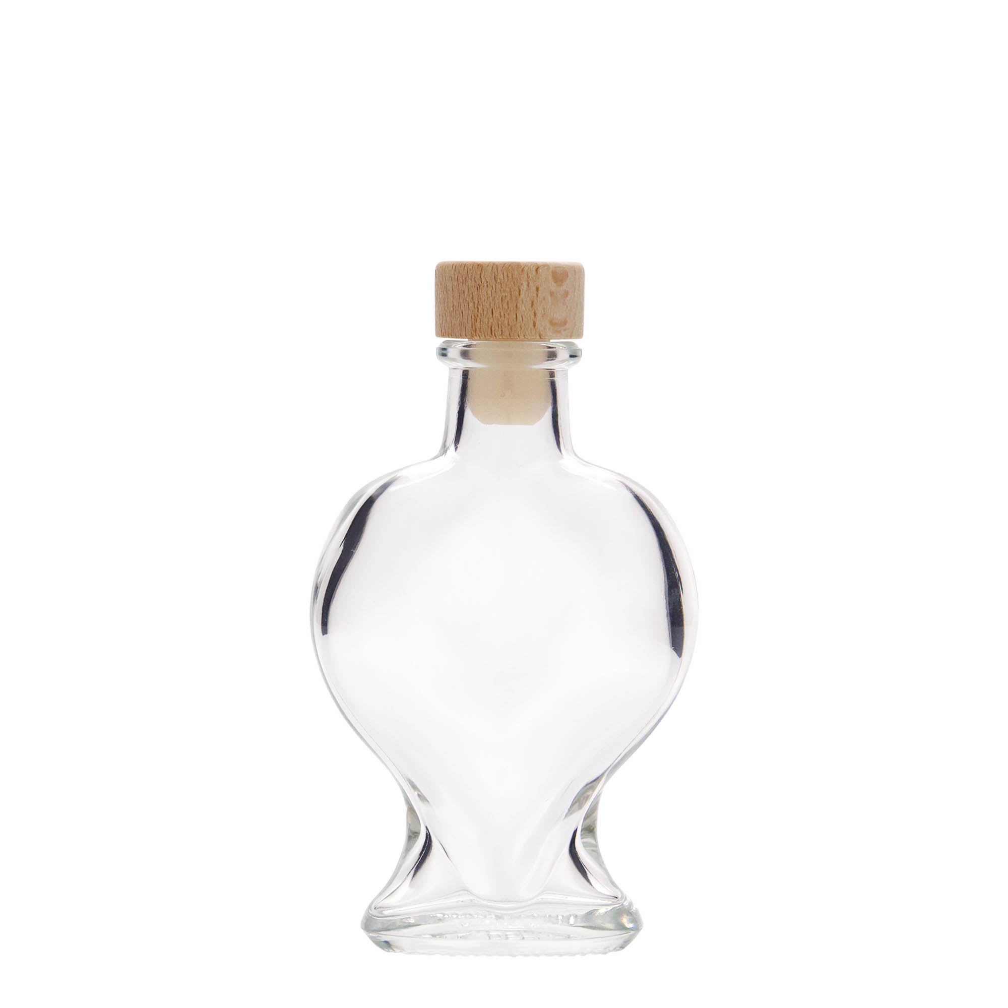 100 ml staklena flaša 'Srce', grlo: čep