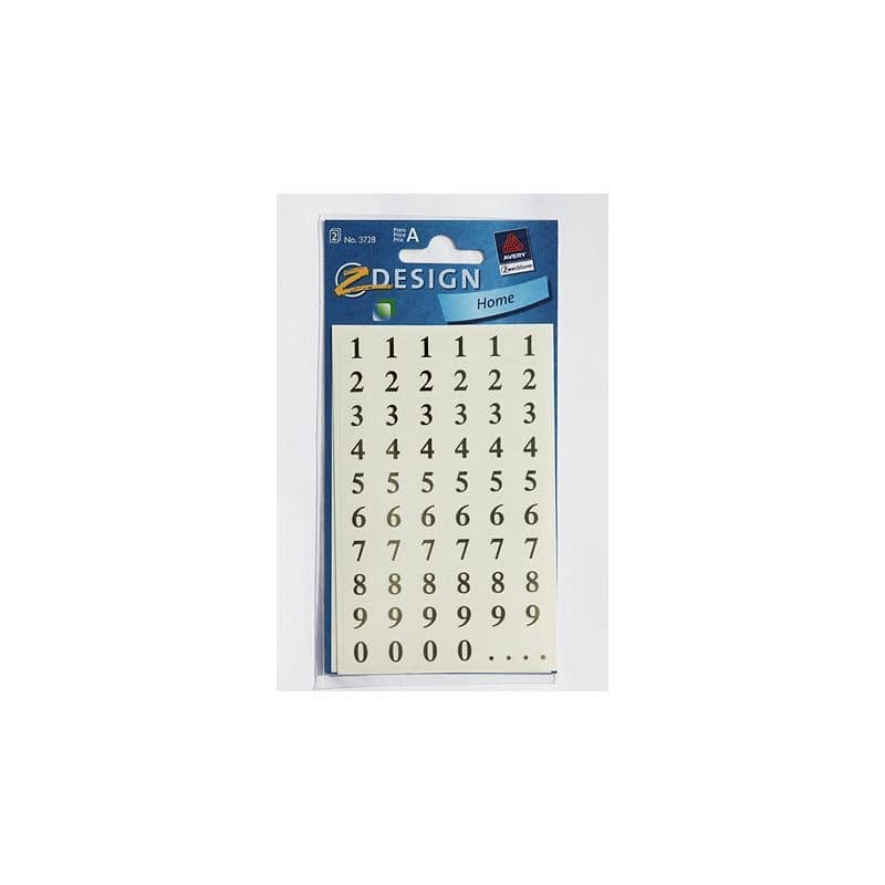 Zweckform nalepnice 'Brojevi 1-9', plastika, zlatna
