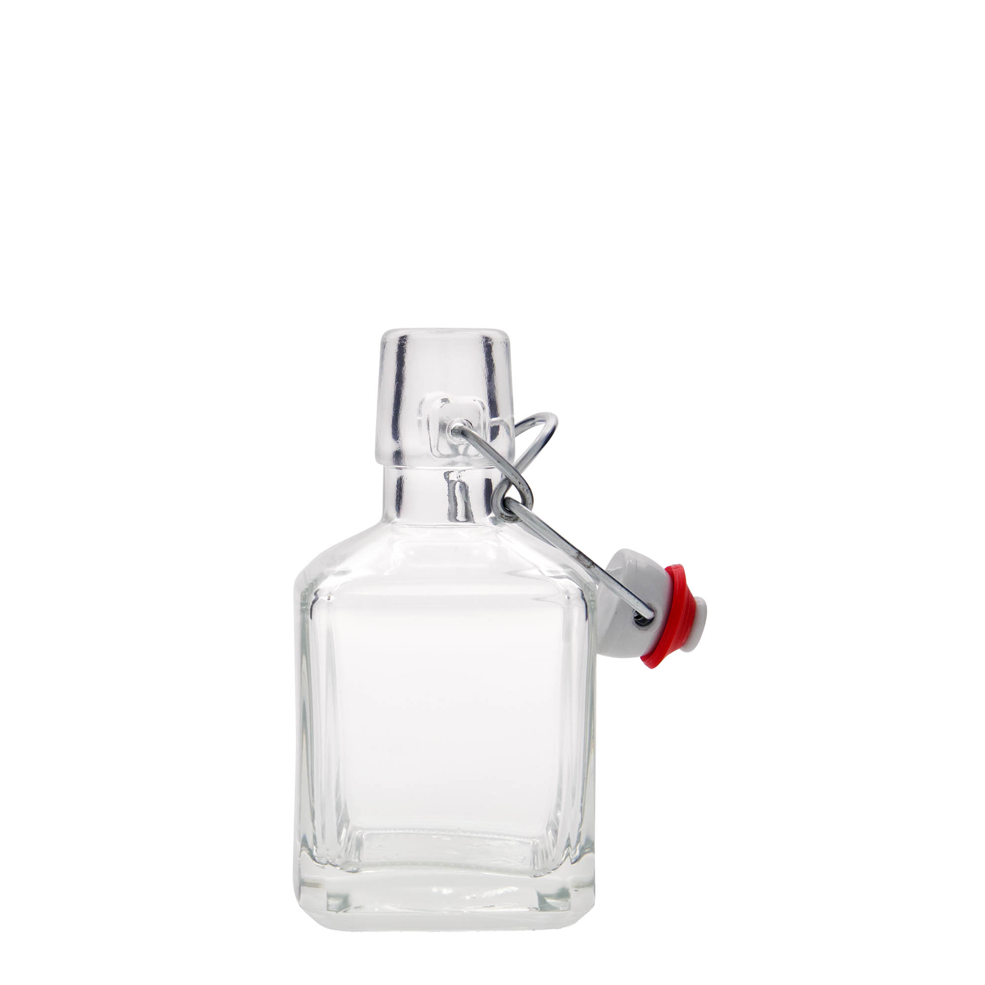 200 ml staklena flaša 'Kubica', kvadratna, otvor: zatvarač sa kopčom 200 ml staklena flaša 'Kubica', kvadratna, otvor: zatvarač sa kopčom