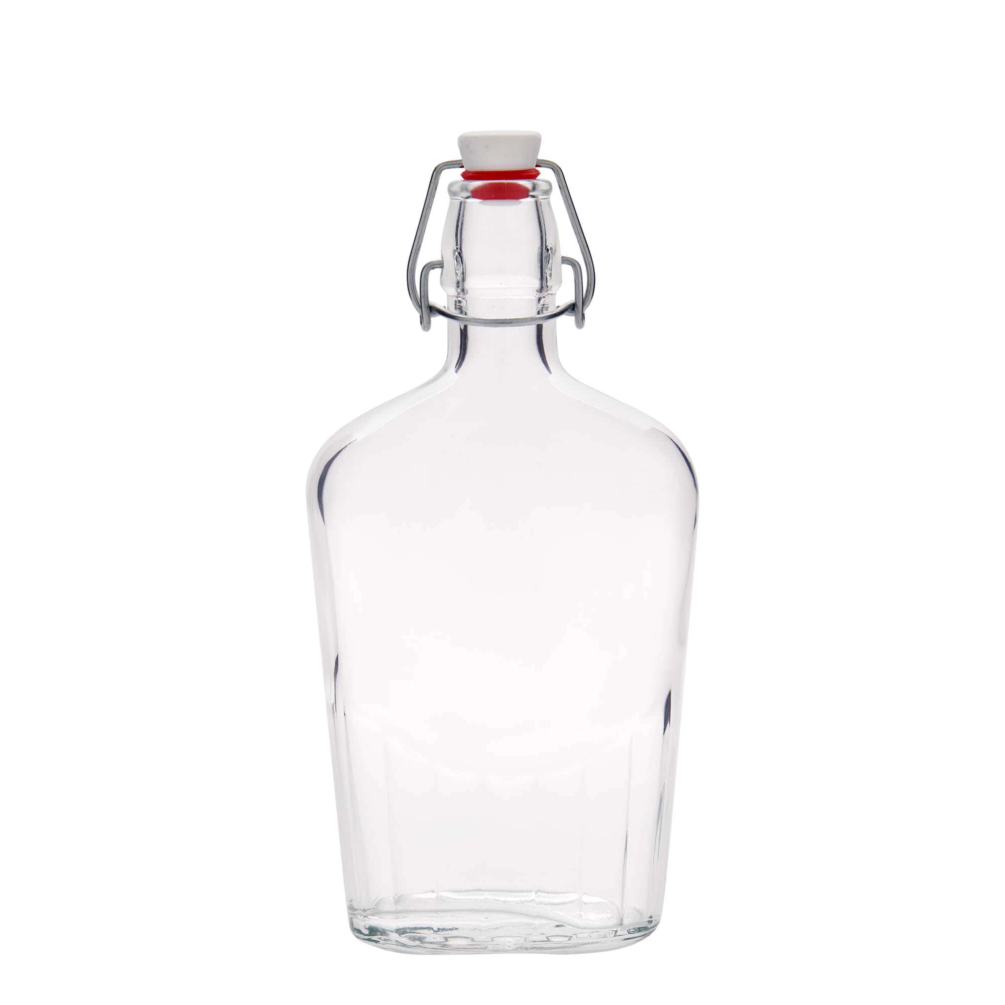 500 ml staklena boca 'Fiaschetta', ovalna, otvor: zatvarač sa kopčom