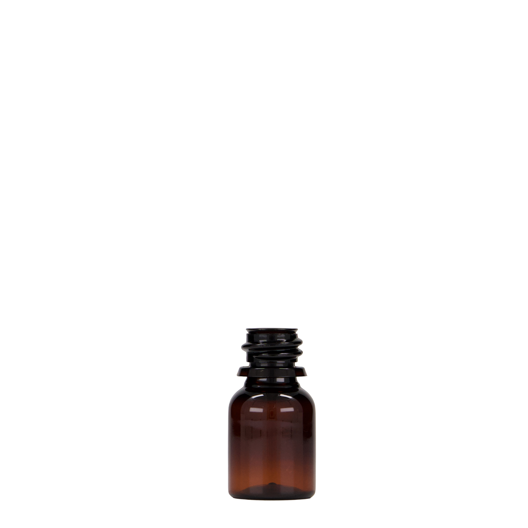 10 ml PET medicinska bočica 'Easy Living', braon, plastika, grlo: DIN 18