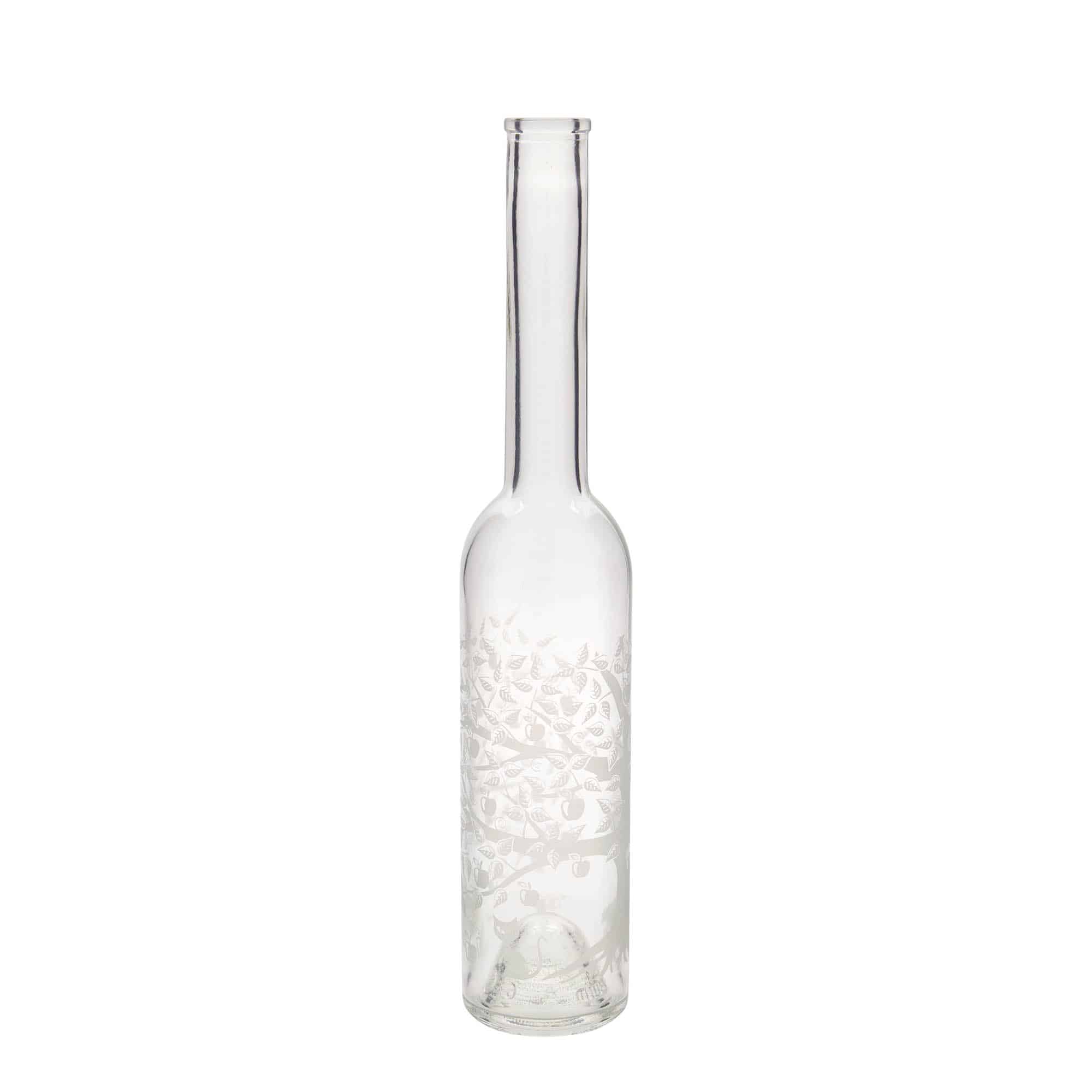 Staklena boca od 350 ml 'Opera', motiv: Drvo jabuke, otvor: Plutani čep Staklena boca od 350 ml 'Opera', motiv: Drvo jabuke, otvor: Plutani čep