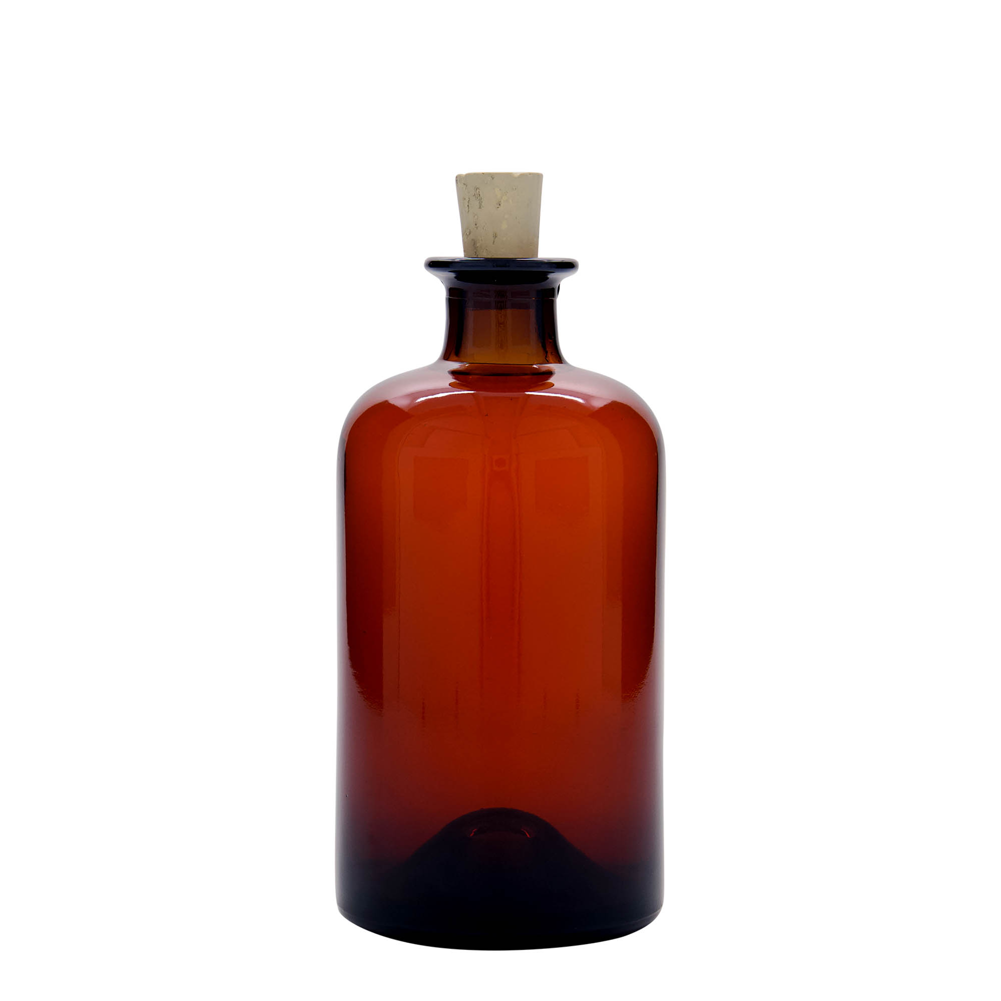 500 ml staklena boca apotekarska, braon, otvor: plutani čep 500 ml staklena boca apotekarska, braon, otvor: plutani čep