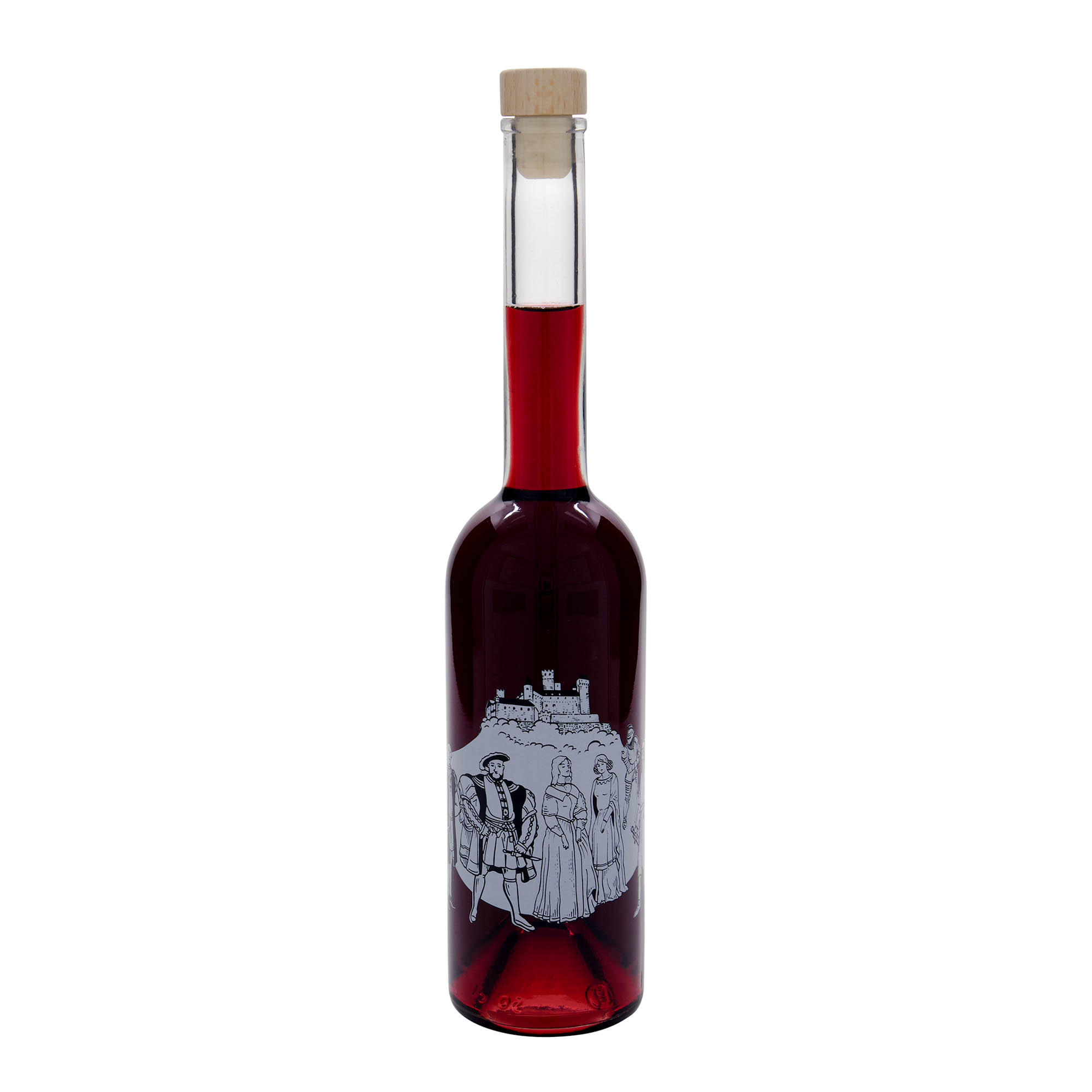 500 ml staklena flaša 'Opera', motiv: Srednji vek, čep: plutani 500 ml staklena flaša 'Opera', motiv: Srednji vek, čep: plutani