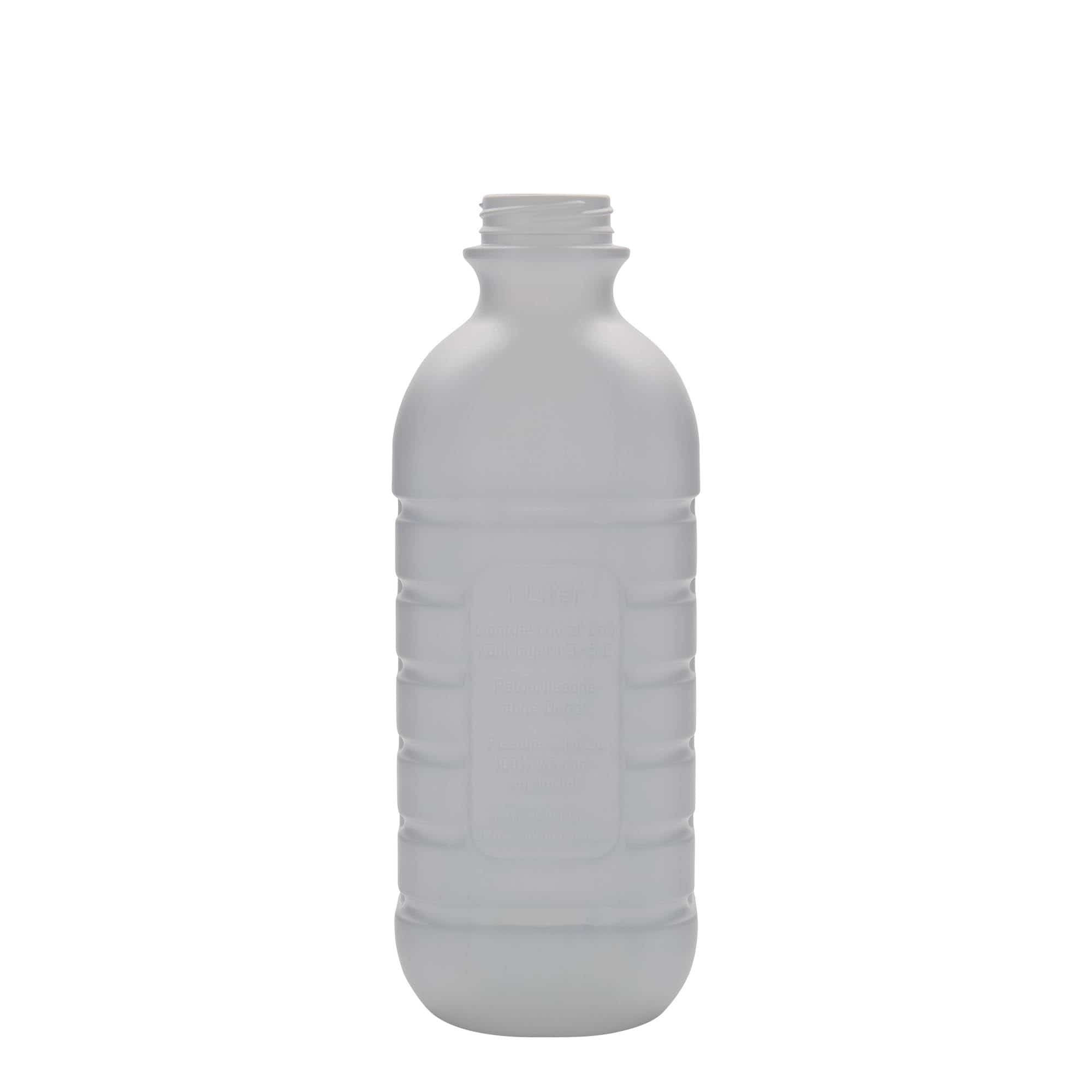 Boca za mleko od 1000 ml, pravougaona, HDPE plastika, bela, otvor: PEHD40 Boca za mleko od 1000 ml, pravougaona, HDPE plastika, bela, otvor: PEHD40