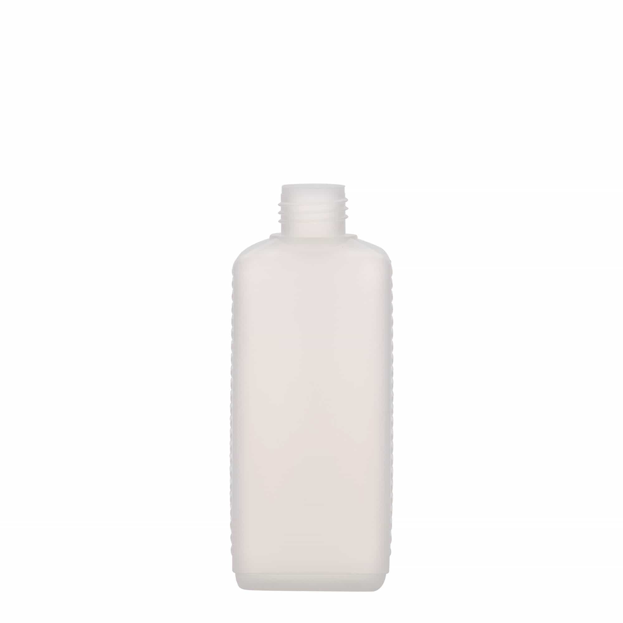 250 ml kanister-flasa, pravougaona, HDPE-plastika, prirodna boja, otvor: DIN 25 EPE