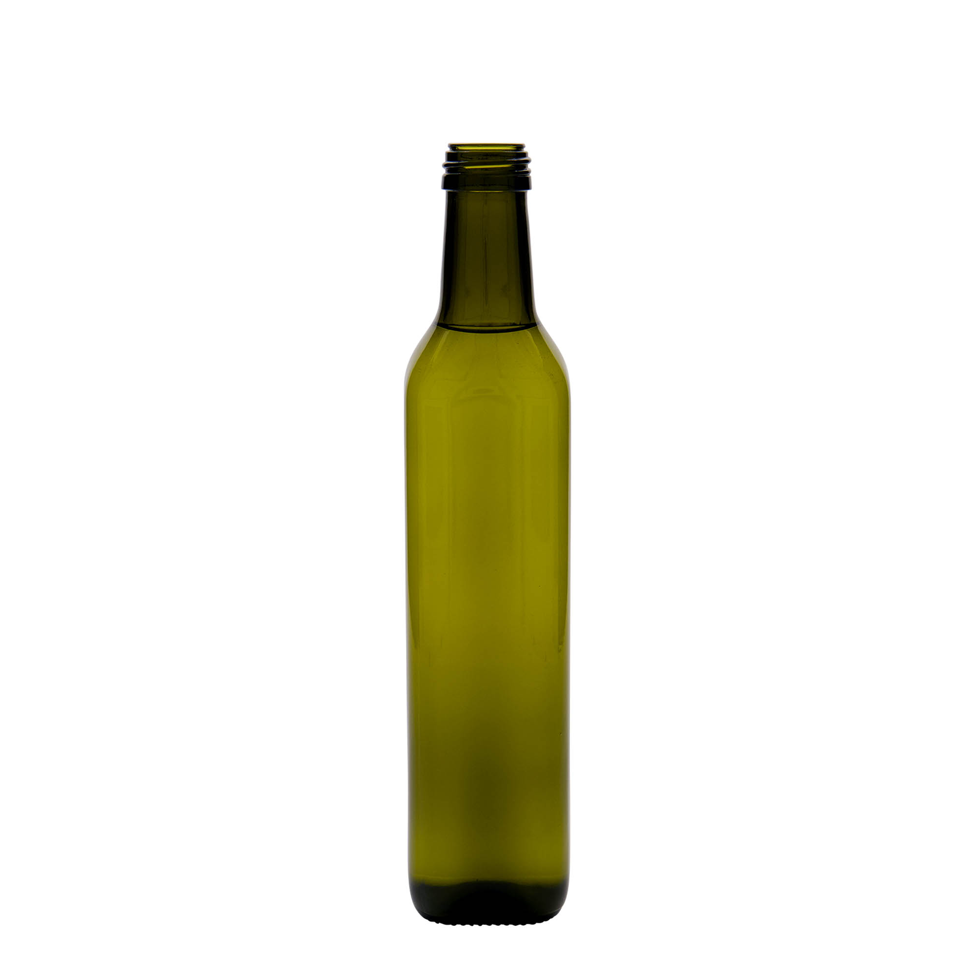 Staklena boca od 500 ml 'Marasca', kvadratna, antik zelena, otvor: PP 31,5