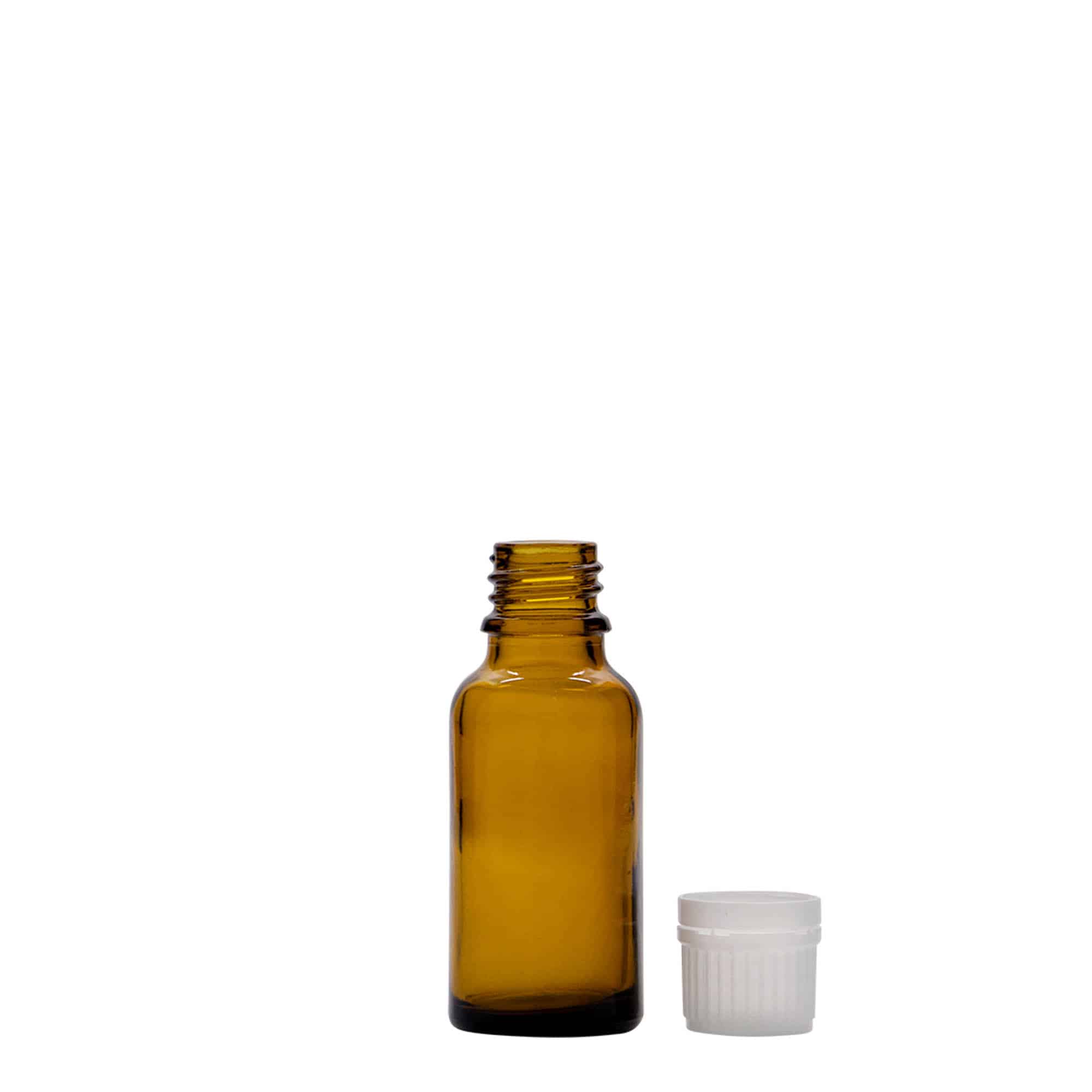 Medicinska boca od 20 ml, staklo, braon, otvor: DIN 18