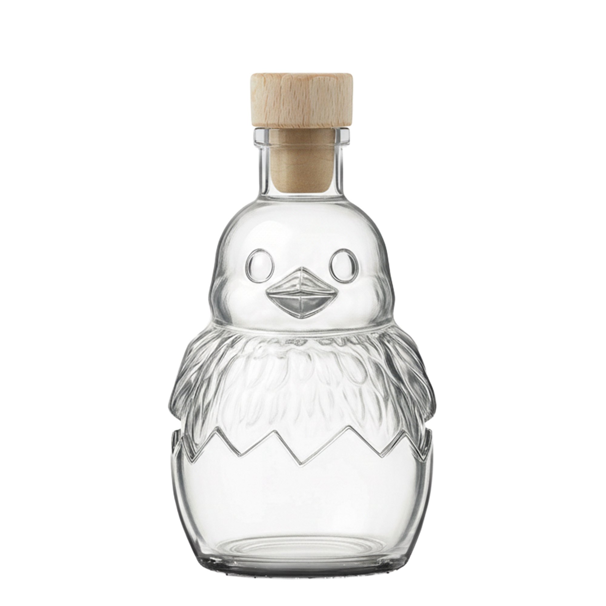 200 ml staklena flaša 'Pilić', grlo: plutа