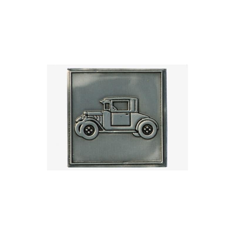 Oznaka od kalaja 'Oldtimer', kvadratna, metalna, srebrna Oznaka od kalaja 'Oldtimer', kvadratna, metalna, srebrna