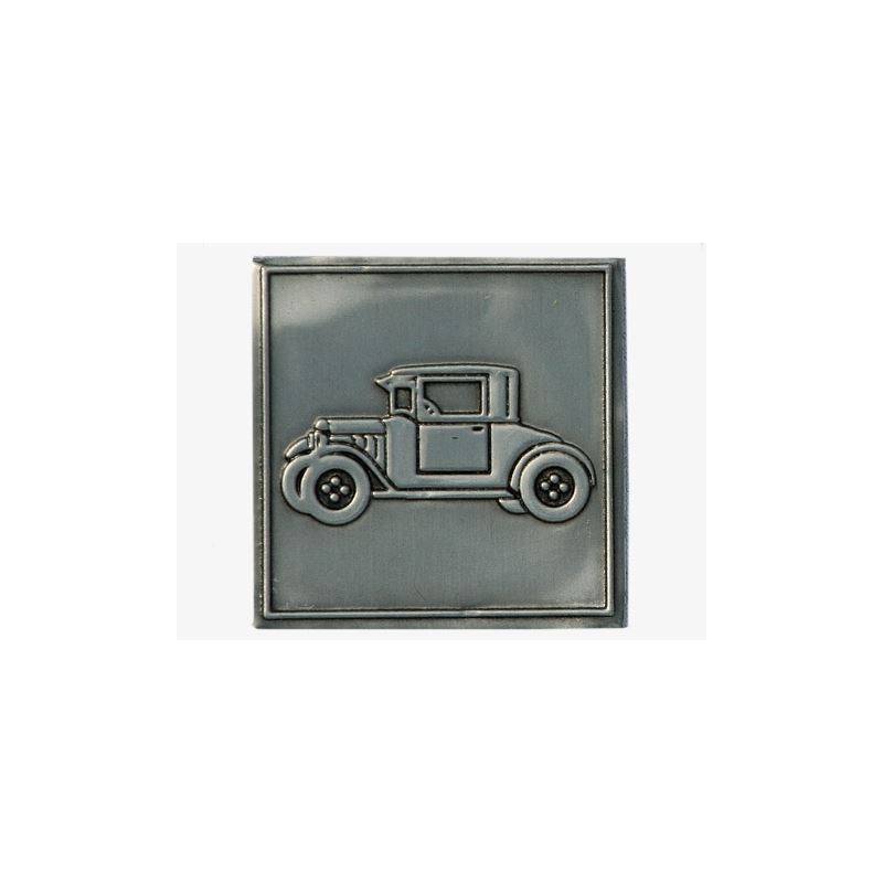 Oznaka od kalaja 'Oldtimer', kvadratna, metalna, srebrna Oznaka od kalaja 'Oldtimer', kvadratna, metalna, srebrna
