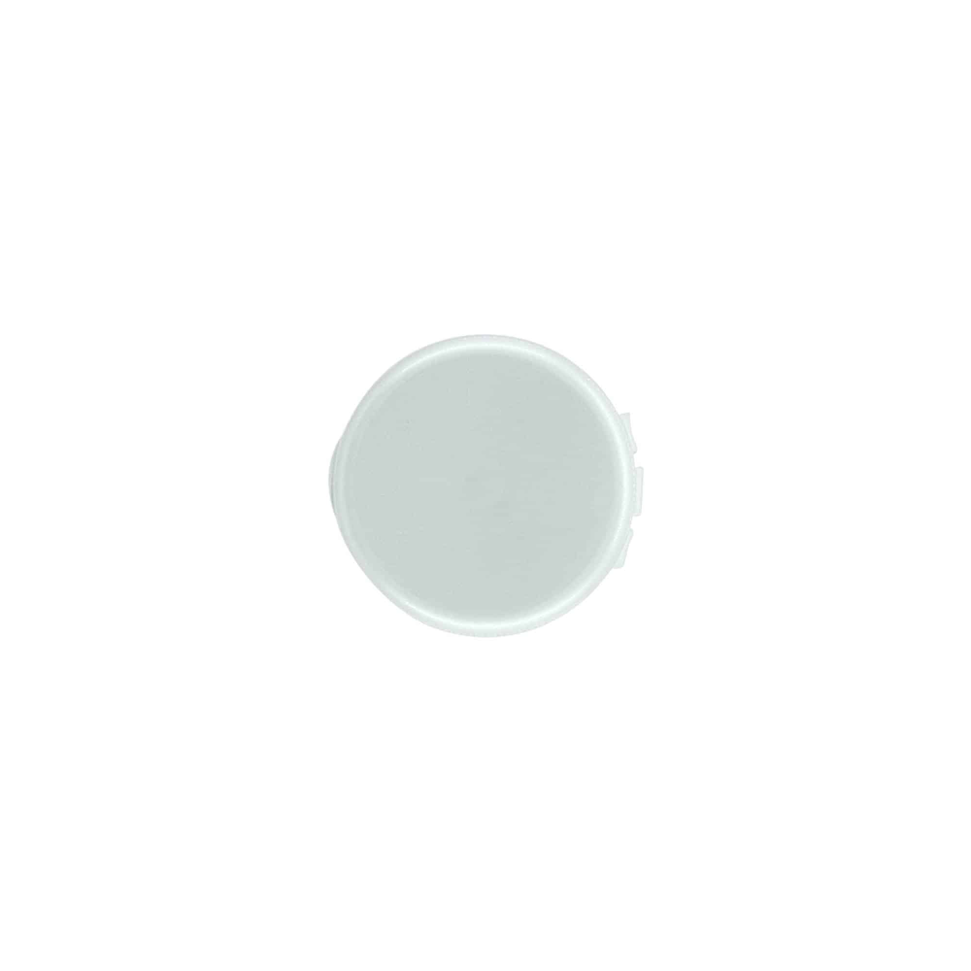 Zatvarač sa navojem, preklopni šarnir, PP-plastika, srebrne boje, za otvor: 24/410