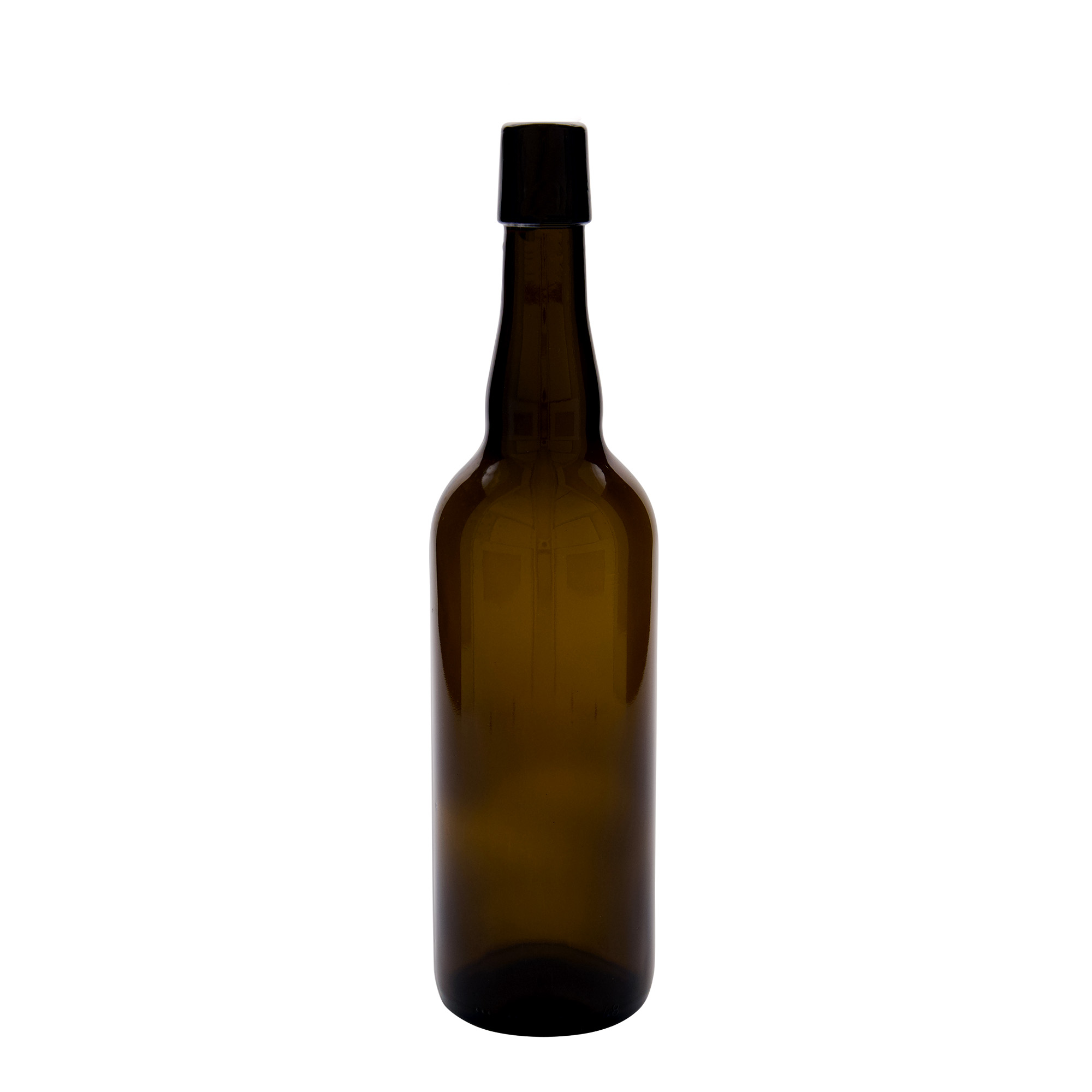 750 ml flaša piva Belgija, staklo, braon, otvor: zatvarač sa kopčom