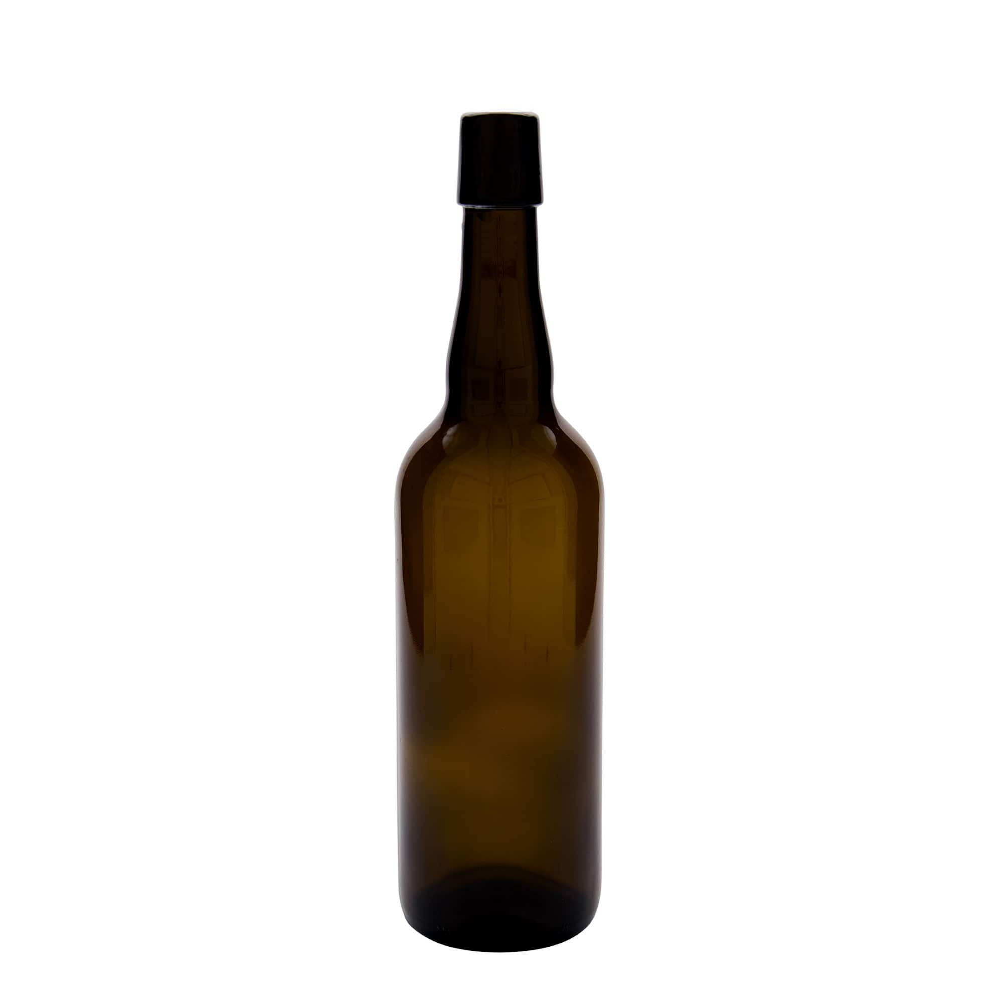 750 ml flaša piva Belgija, staklo, braon, otvor: zatvarač sa kopčom