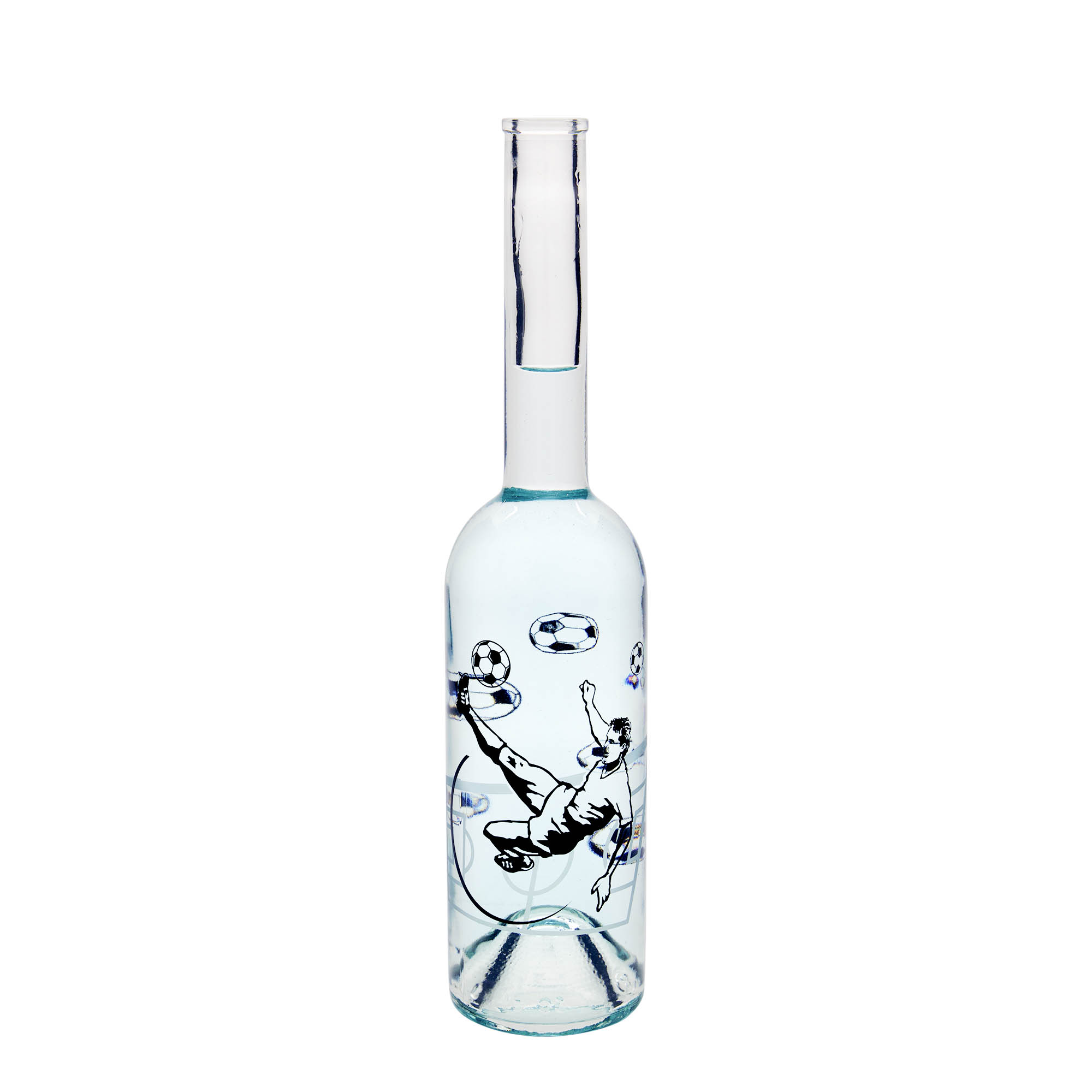 500 ml staklena flaša 'Opera', motiv: fudbaler, grlo: pluto 500 ml staklena flaša 'Opera', motiv: fudbaler, grlo: pluto