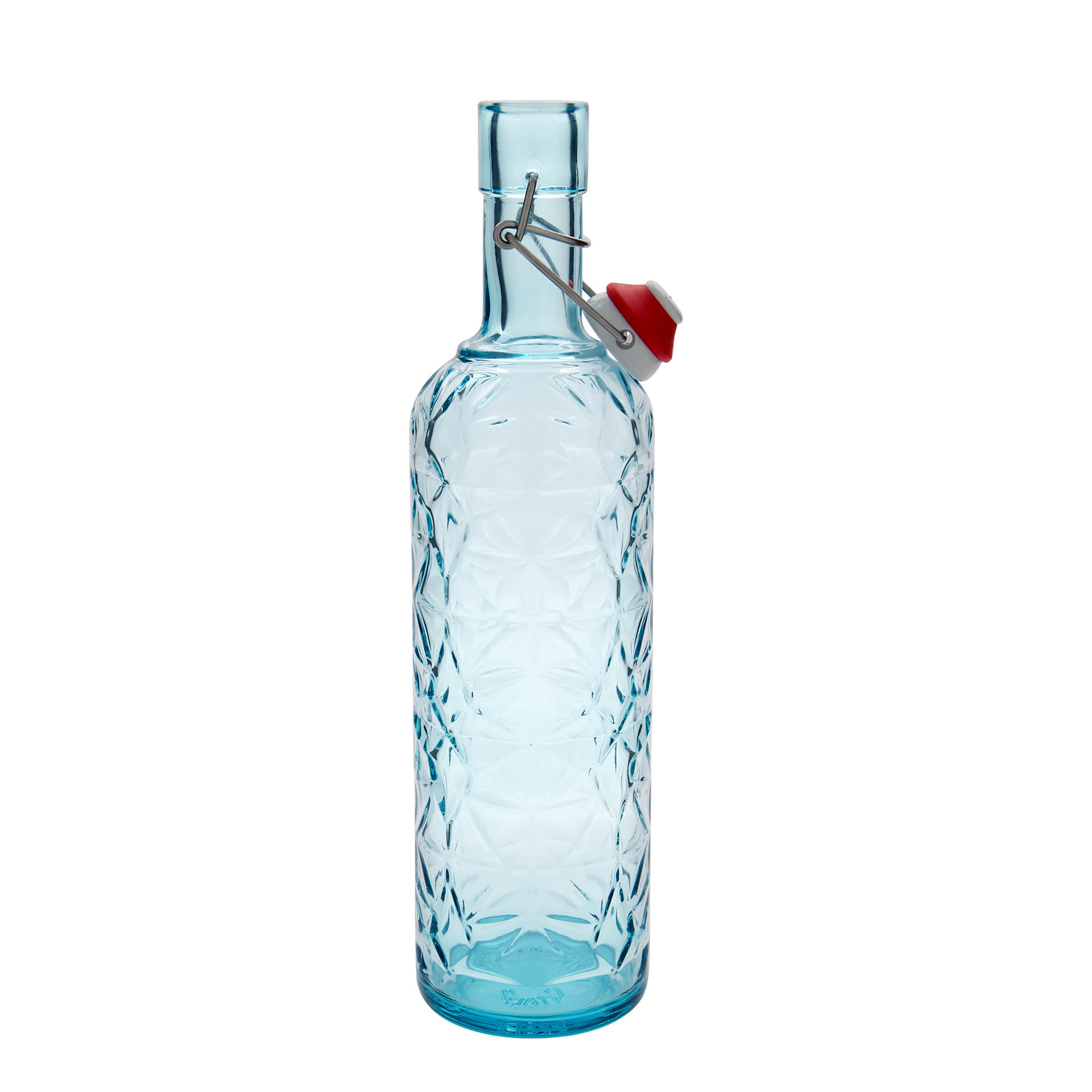 1.000 ml staklena flaša 'Oriente', azurno plava, otvor: zatvarač sa kopčom 1.000 ml staklena flaša 'Oriente', azurno plava, otvor: zatvarač sa kopčom
