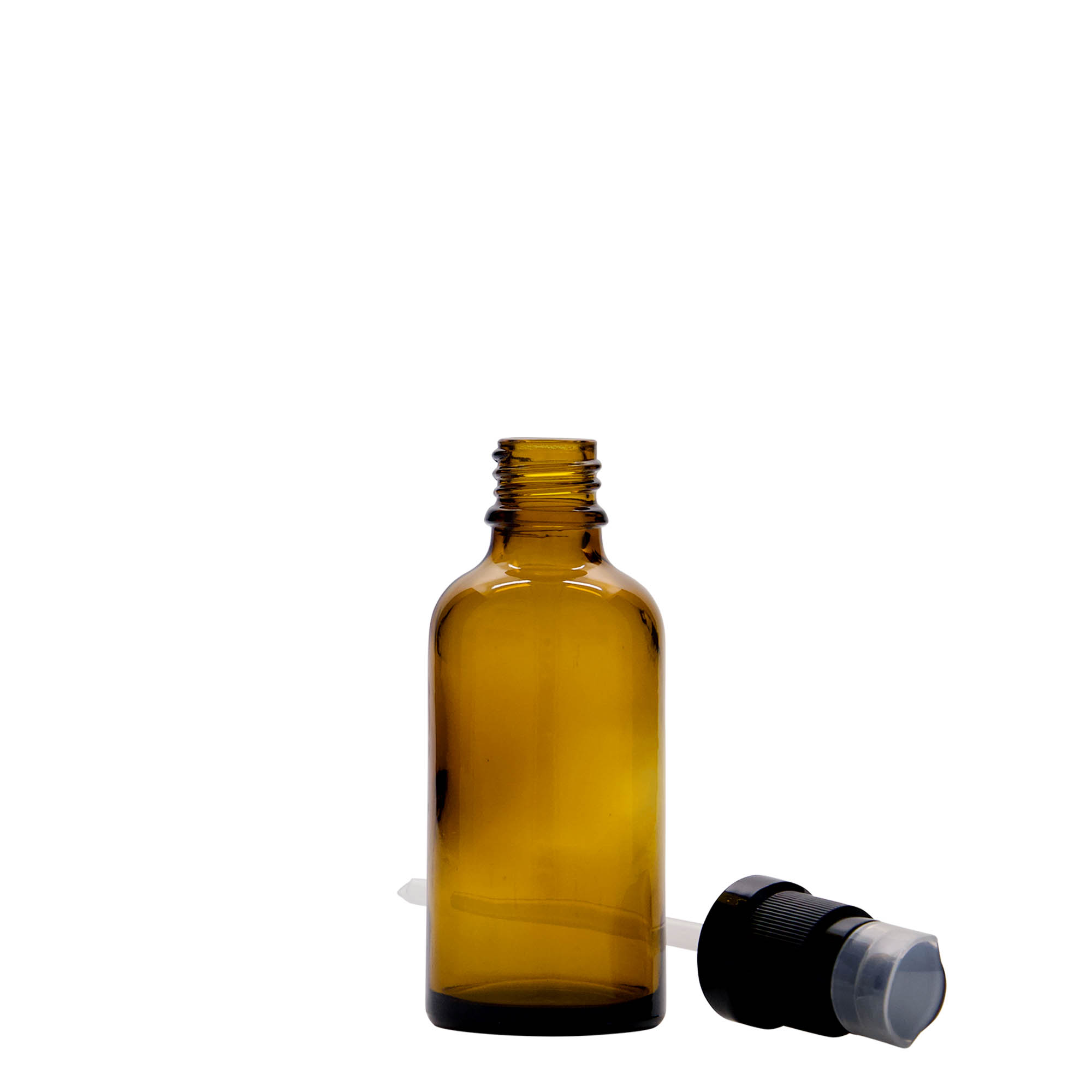 50 ml medicinska bočica sa pumpicom za losion, staklo, braon, grlo: DIN 18 50 ml medicinska bočica sa pumpicom za losion, staklo, braon, grlo: DIN 18