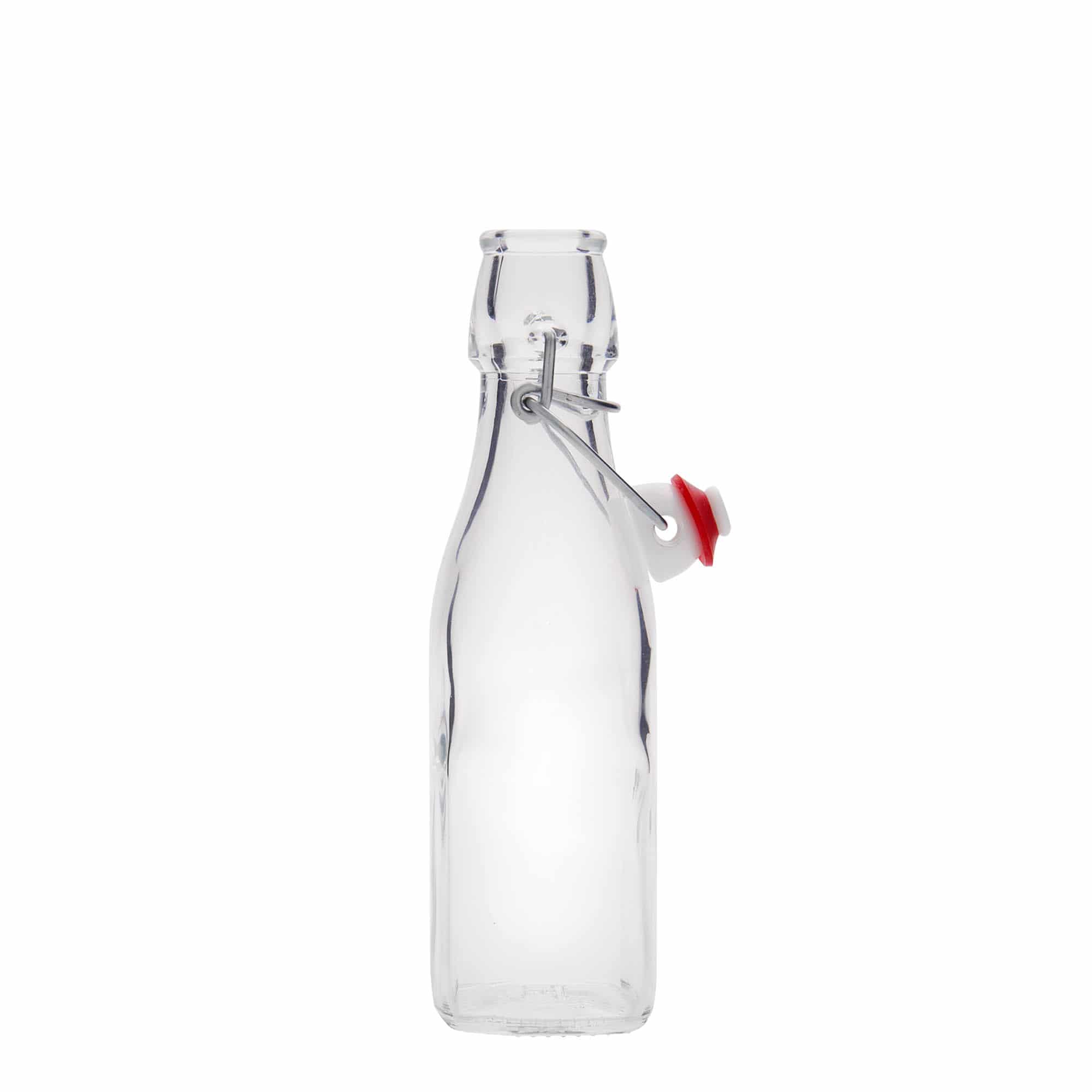 250 ml staklena flaša 'Swing, kvadratna, grlo: zatvarač sa kopčom' 250 ml staklena flaša 'Swing, kvadratna, grlo: zatvarač sa kopčom'
