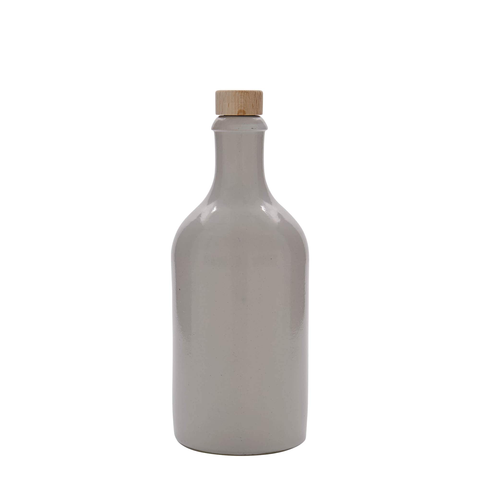 500 ml glineni vrč, kamena keramika, beo, otvor: pluta