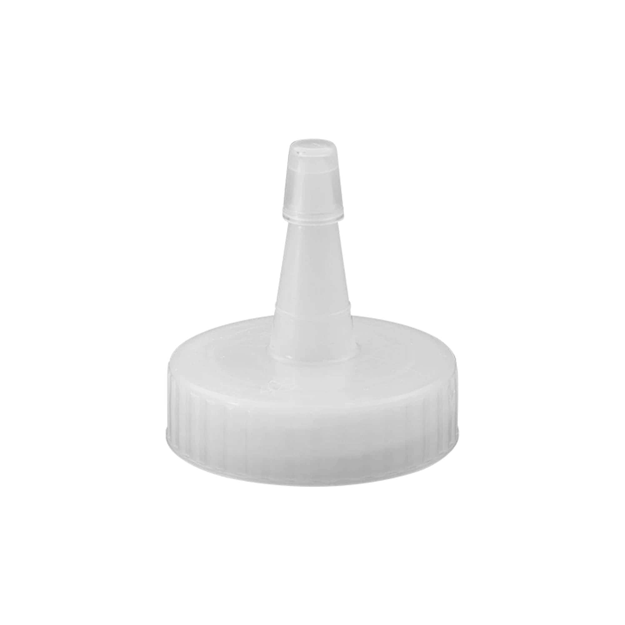 Zatvarač sa navojem, mlaznica za špric, PP-plastika, bela, za grlo: 38/400