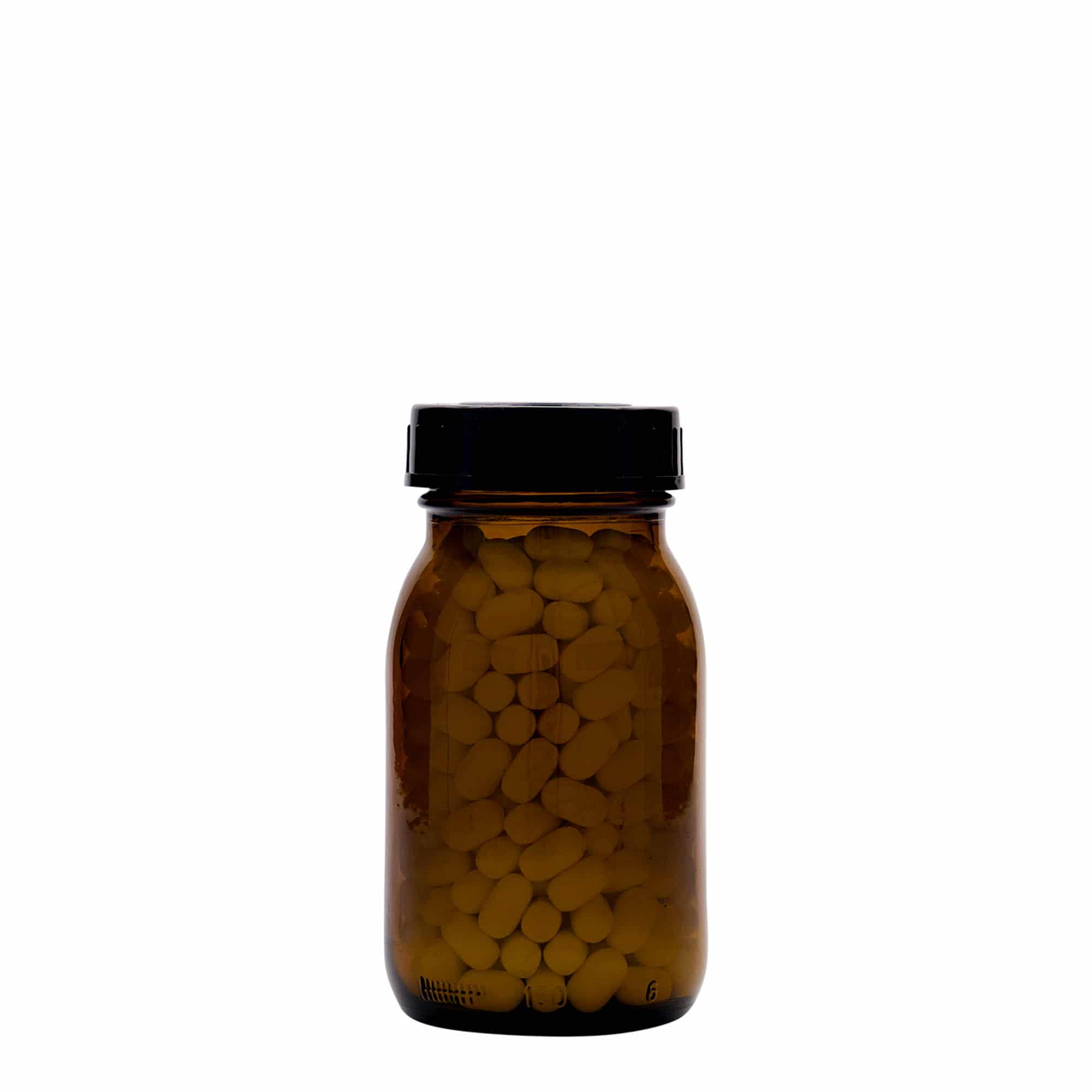 150 ml staklena tegla širokog grla, braon, otvor: DIN 45