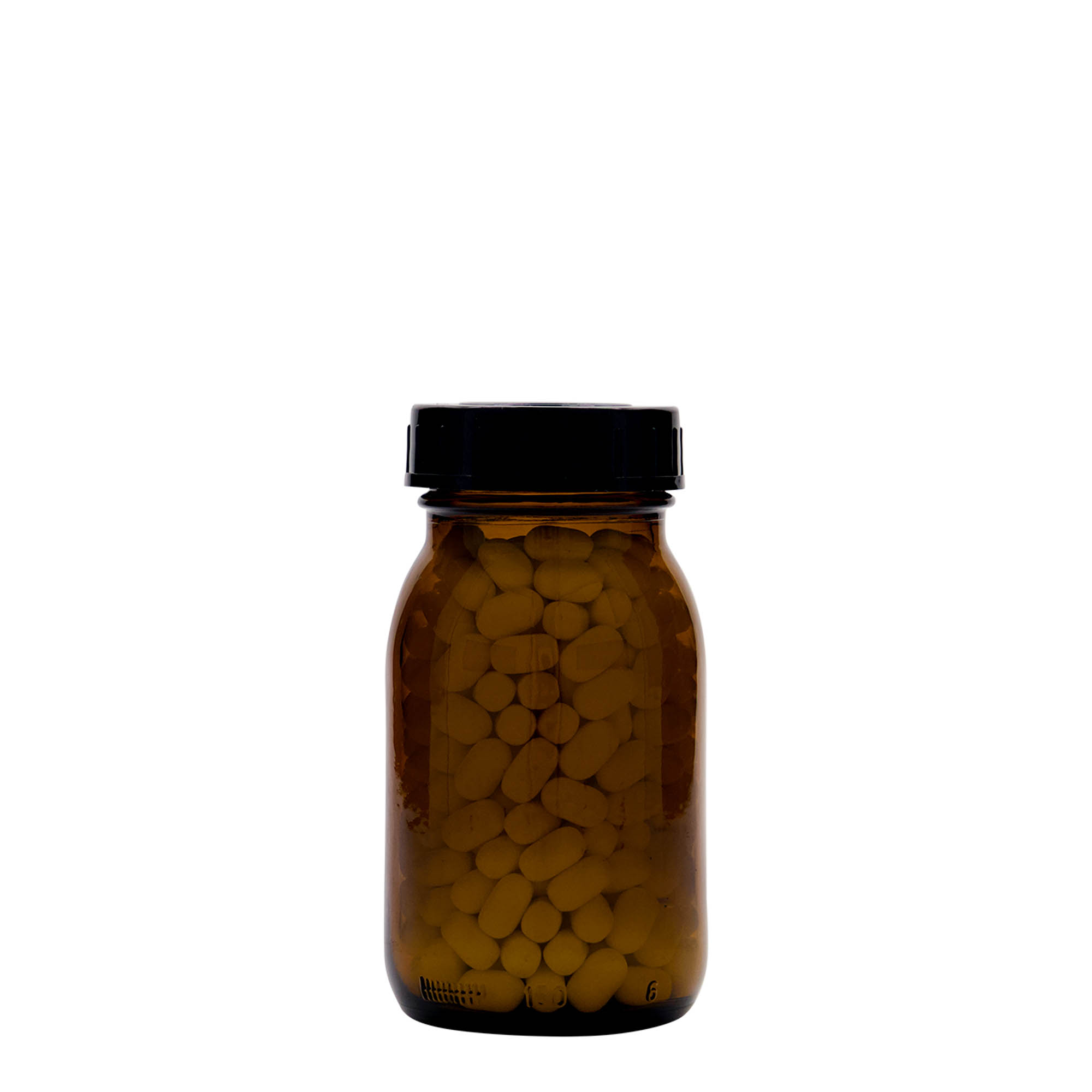 150 ml staklena tegla širokog grla, braon, otvor: DIN 45
