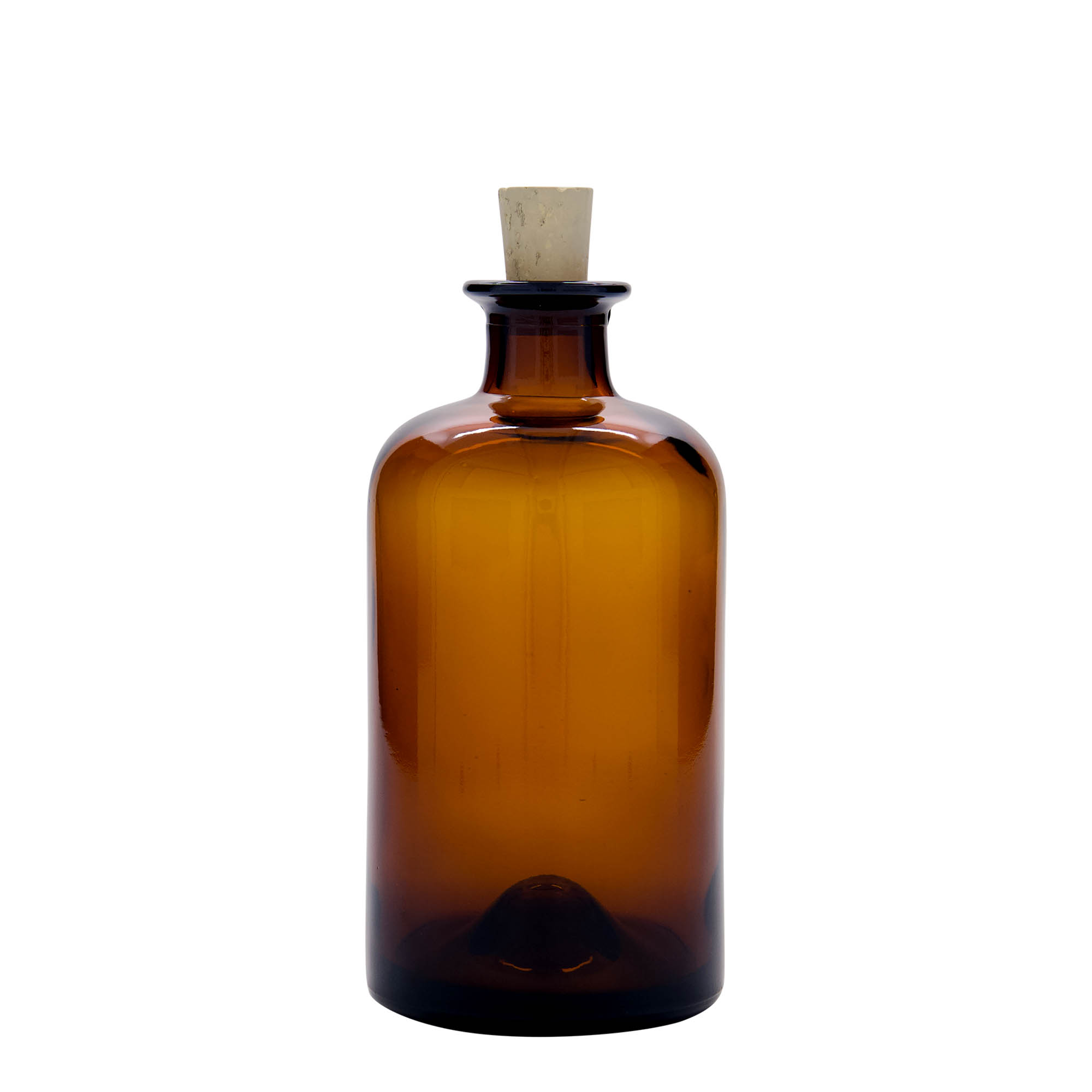 500 ml staklena boca apotekarska, braon, otvor: plutani čep