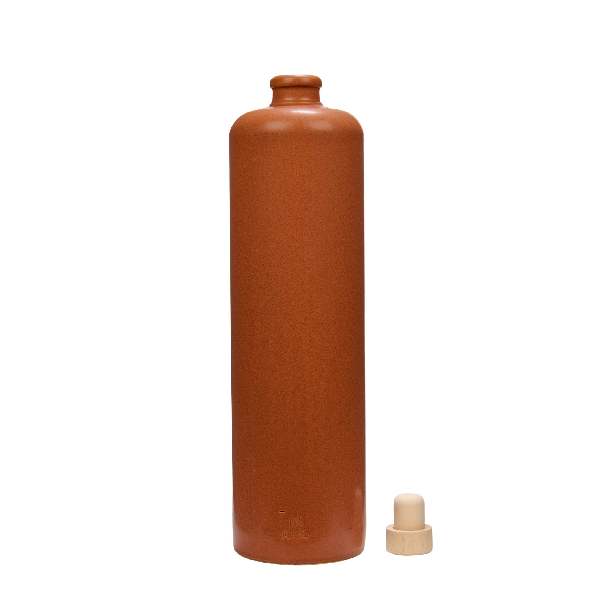 1.000 ml keramička vrča, kamenina, crveno-smeđa, otvor: pluta
