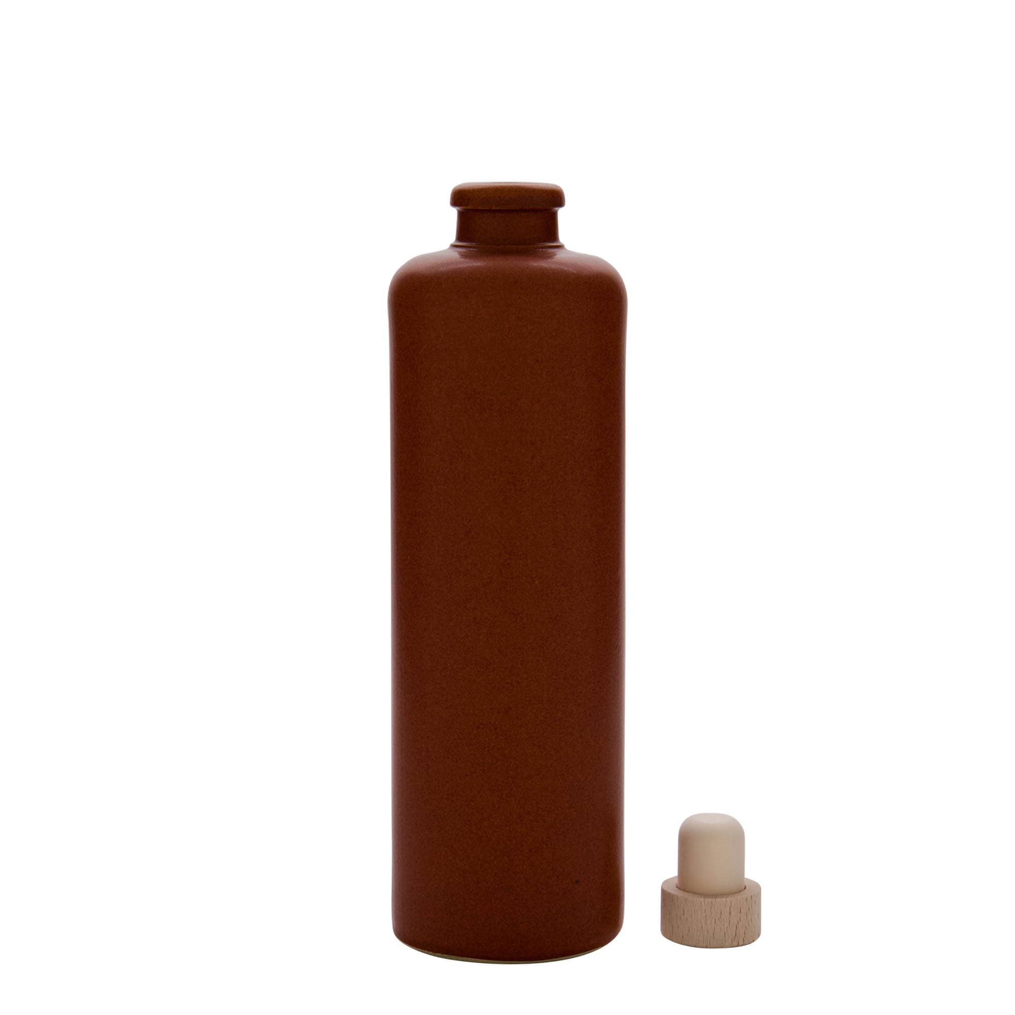 500 ml glineni vrč, kamenina, crveno-smeđi, otvor: pluta