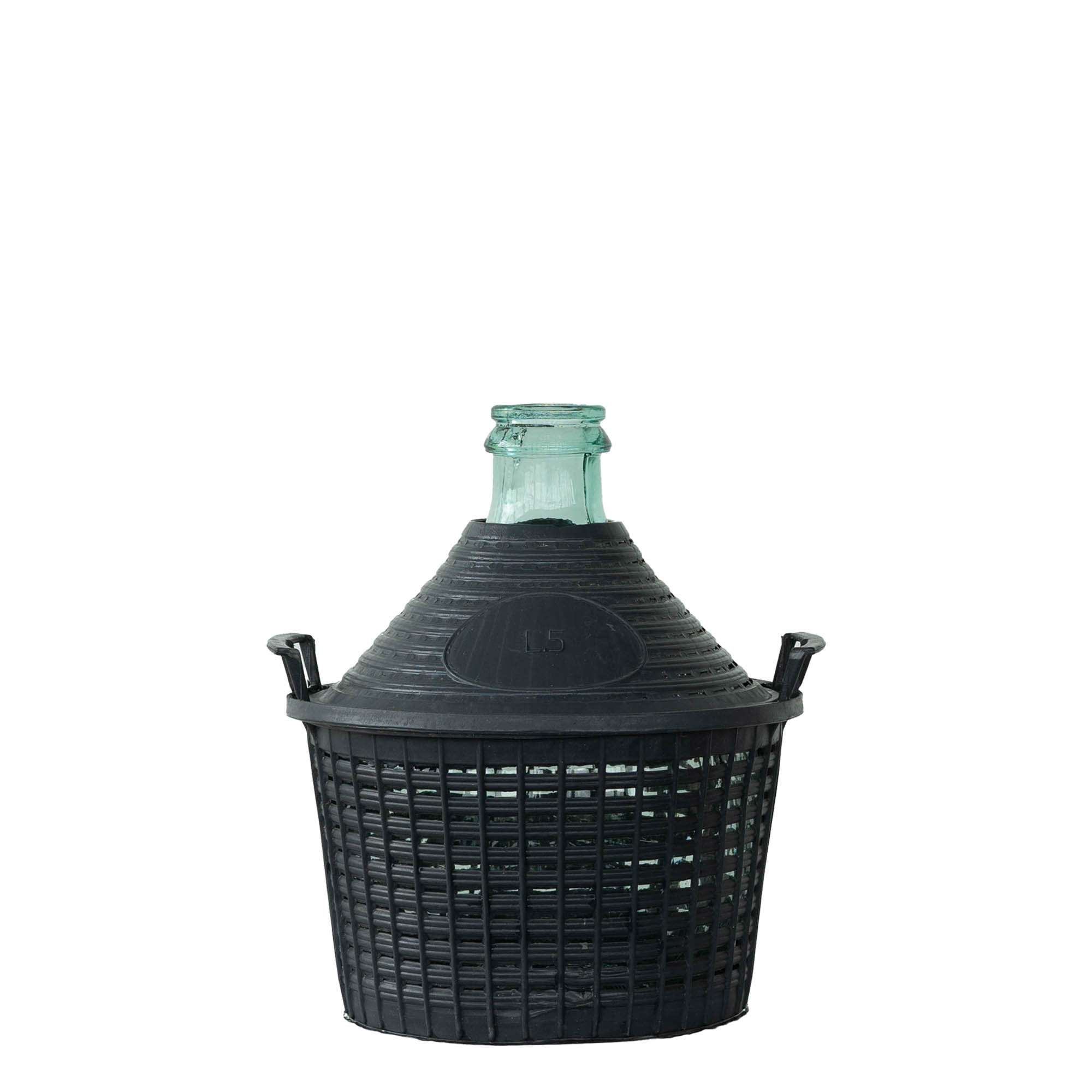 5 l balonska boca sa uskim vratom, staklo, otvor: poklopac na navlaku