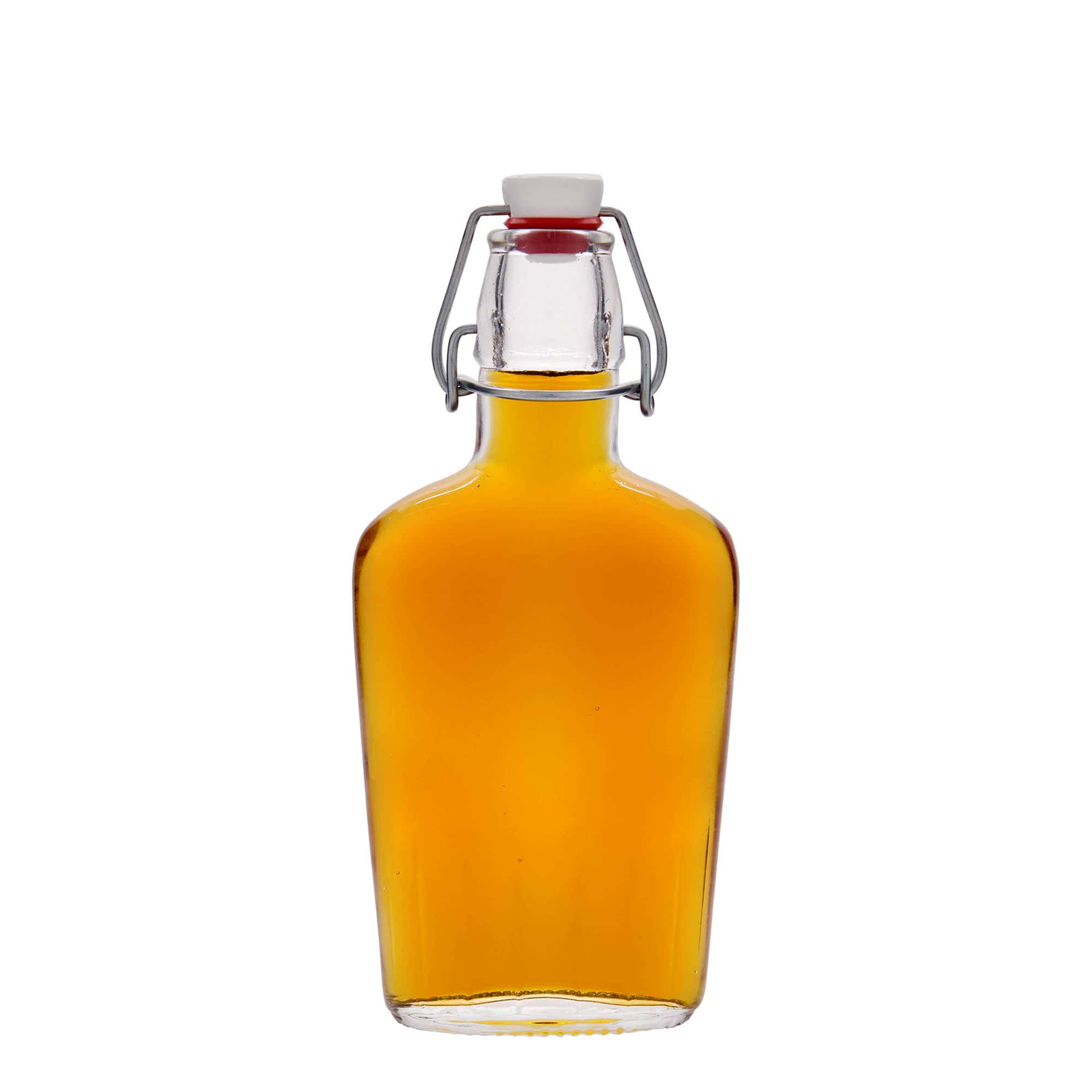 250 ml staklena flaša 'Fiaschetta', ovalna, otvor: zatvarač sa kopčom