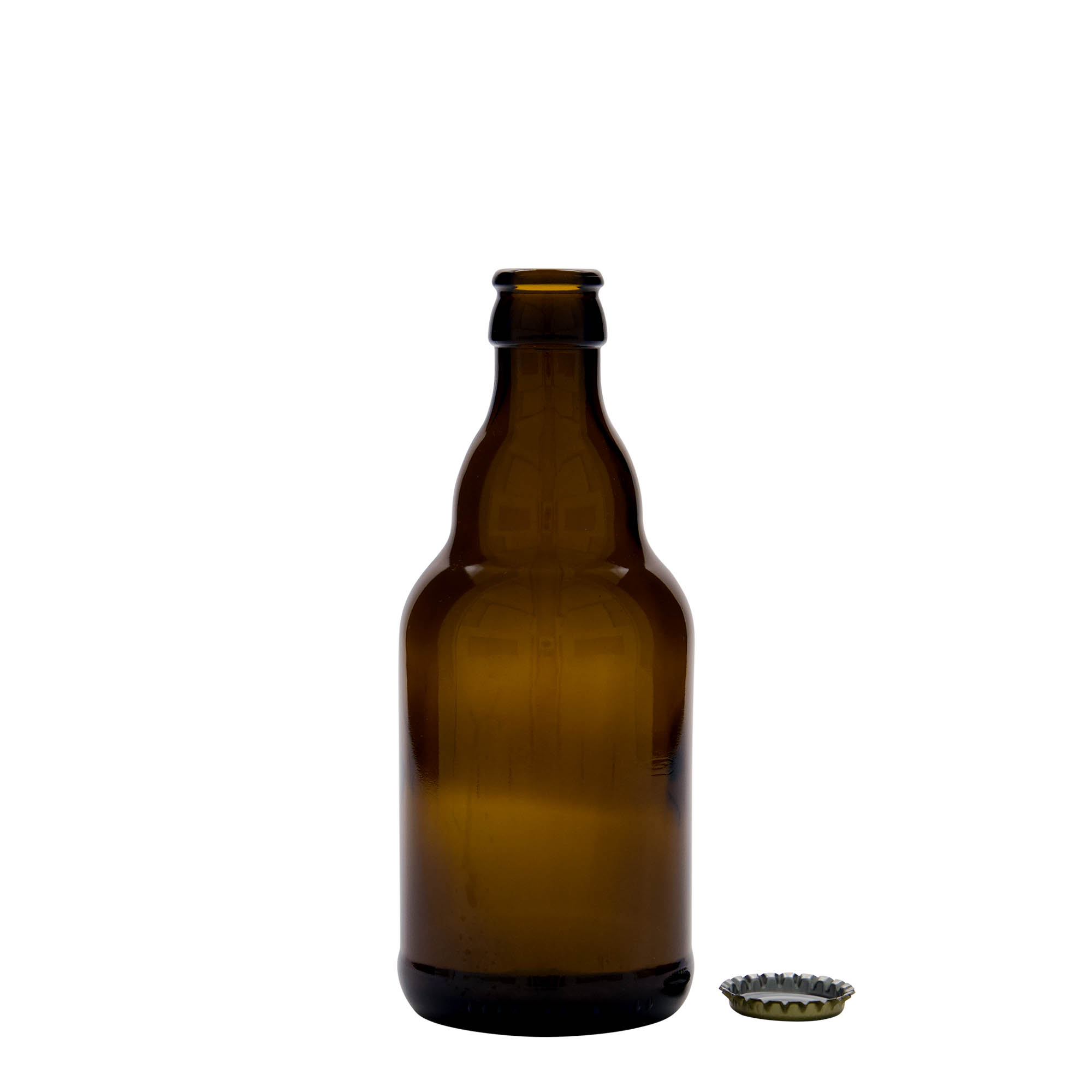 330 ml flaša piva 'Steinie', staklo, braon, otvor: krunski čep 330 ml flaša piva 'Steinie', staklo, braon, otvor: krunski čep