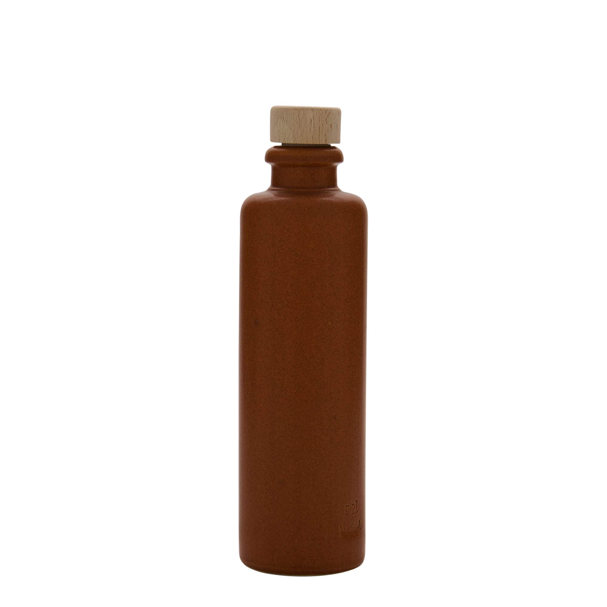200 ml glineni bokal, kamenina, crveno-smeđi, otvor: pluta