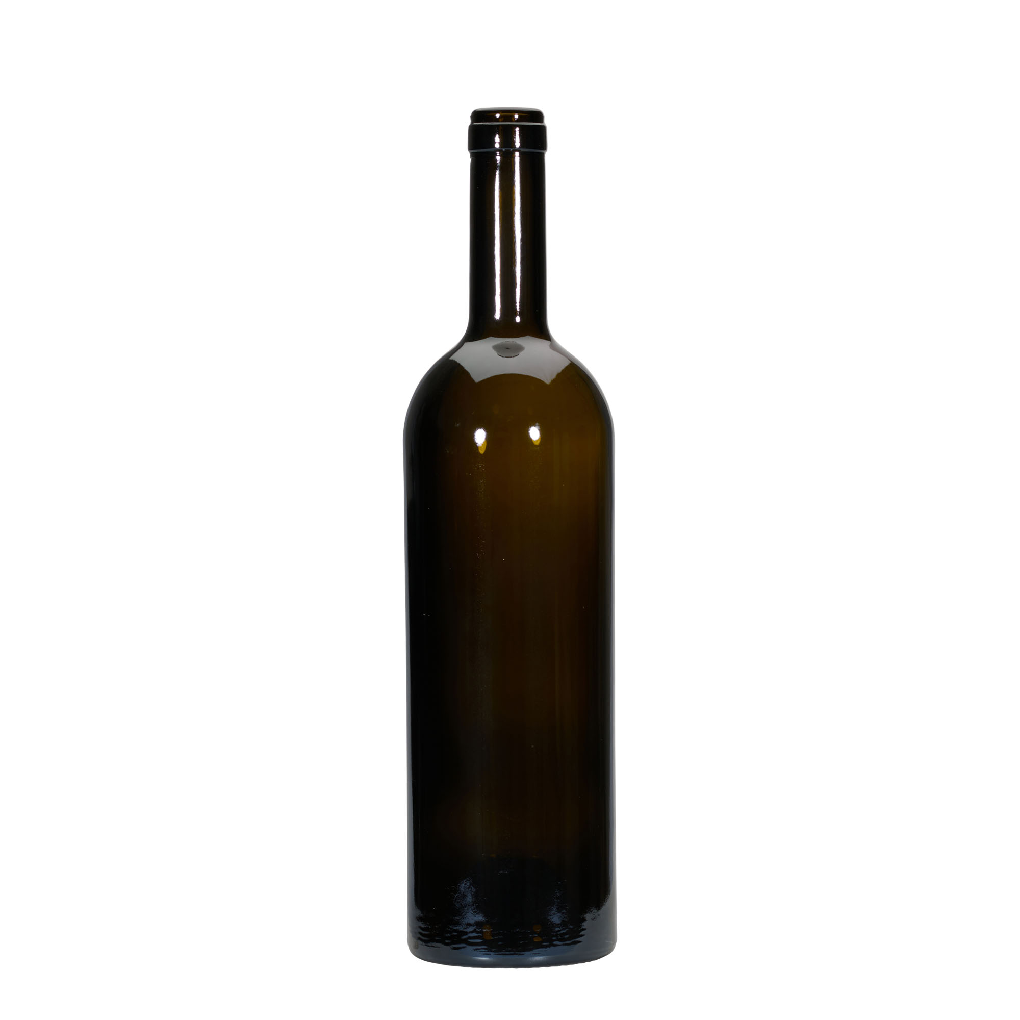 750 ml vinska boca 'Golia', antikno zelena, grlo: čep