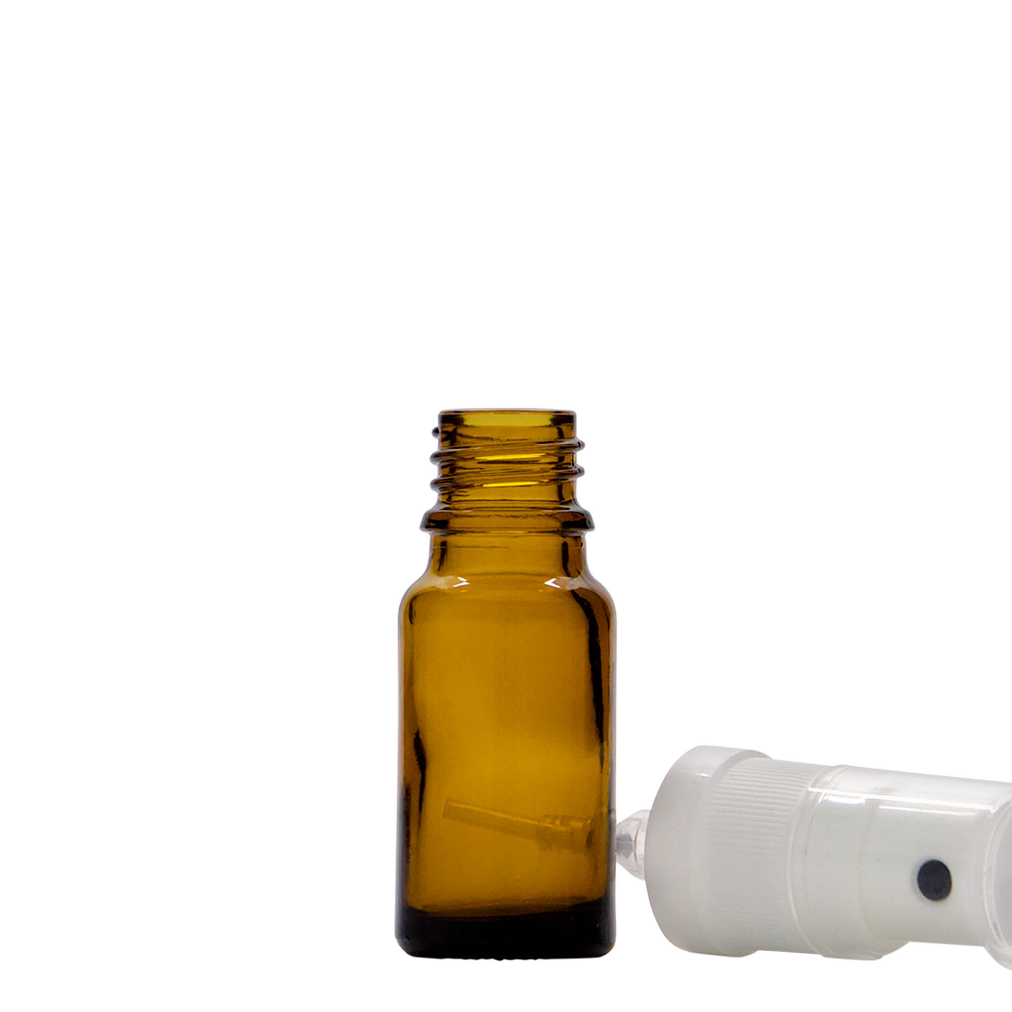 10 ml bočica sa raspršivačem, medicinska, staklena, braon, otvor: DIN 18 10 ml bočica sa raspršivačem, medicinska, staklena, braon, otvor: DIN 18