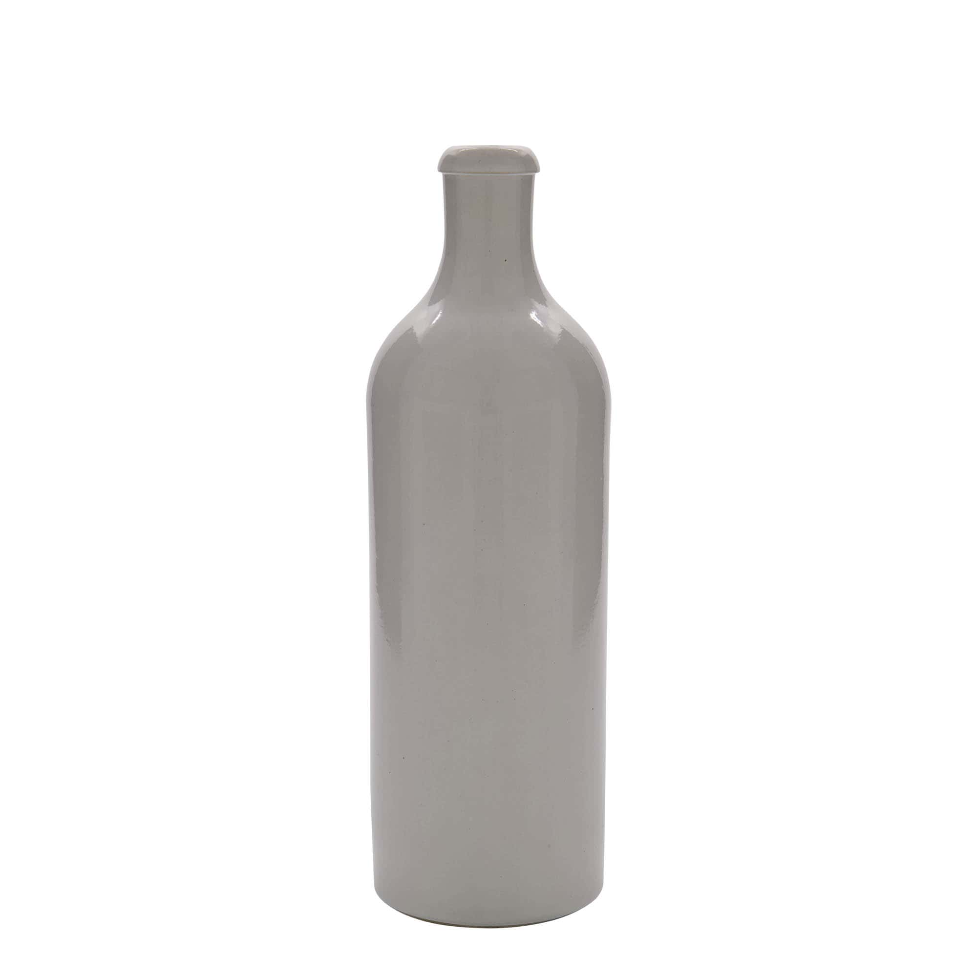 750 ml glineni vrč, kamenina, beo, otvor: pluta