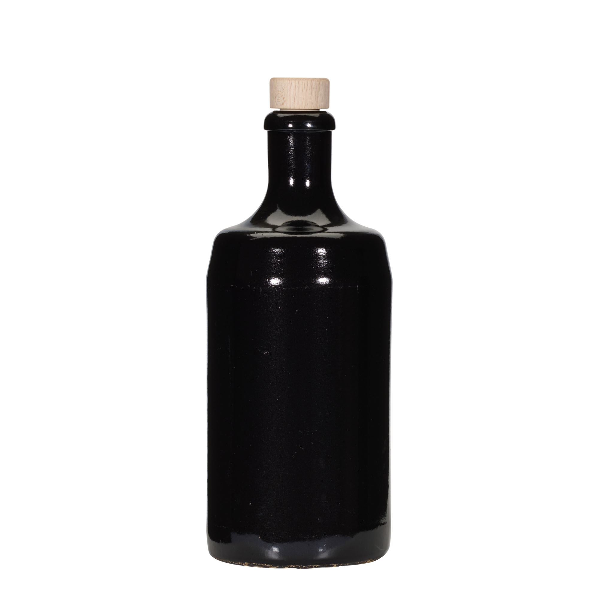 700 ml glineni vrč 'Calvados, kamenina, crni, otvor: pluta'