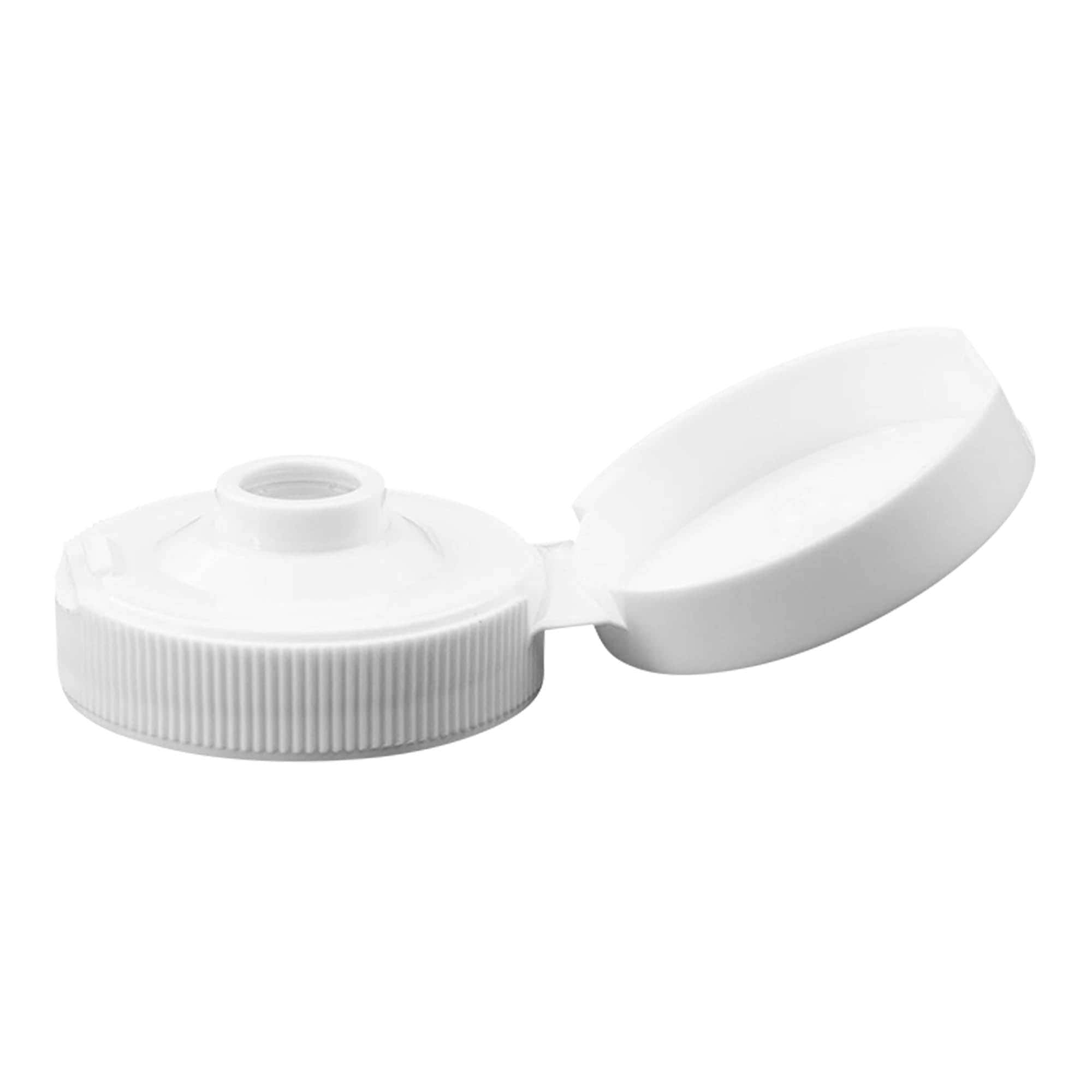 Zakrivni poklopac sa šarkom, PP plastika, beo, za grlo: 38/400