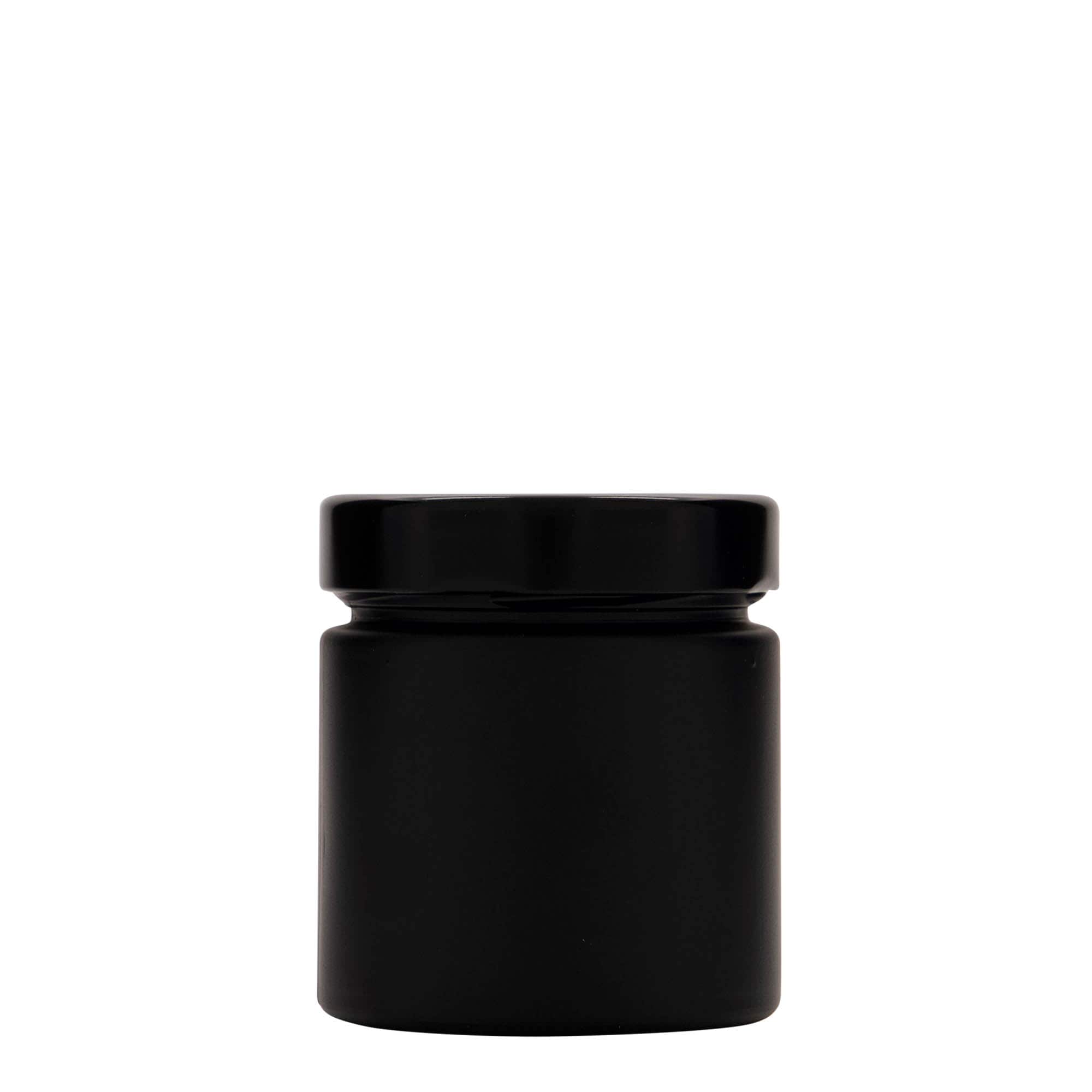 220 ml okrugla tegla 'Aurora', crna, otvor: Deep-Twist-Off (DTO 66)