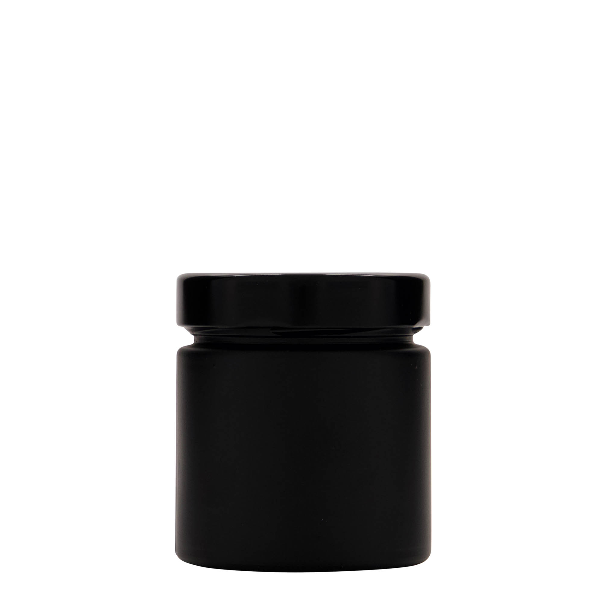 220 ml okrugla tegla 'Aurora', crna, otvor: Deep-Twist-Off (DTO 66)