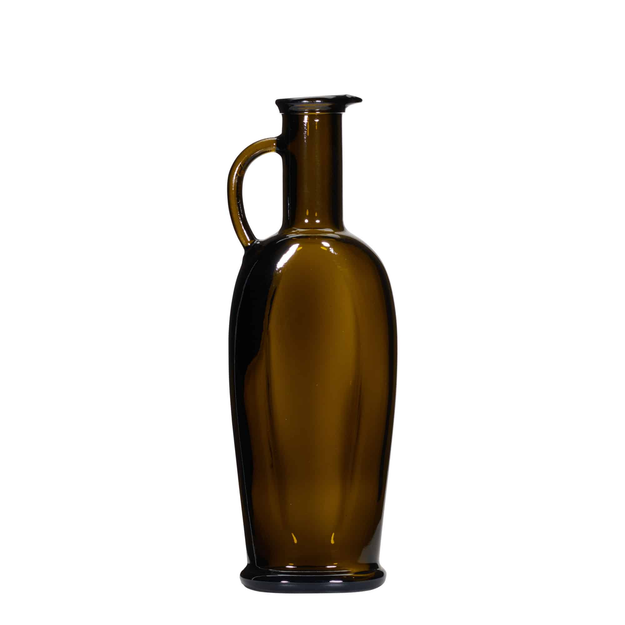 Staklena boca od 250 ml 'Eleganta', ovalna, antik zelena, otvor: Plutani čep Staklena boca od 250 ml 'Eleganta', ovalna, antik zelena, otvor: Plutani čep