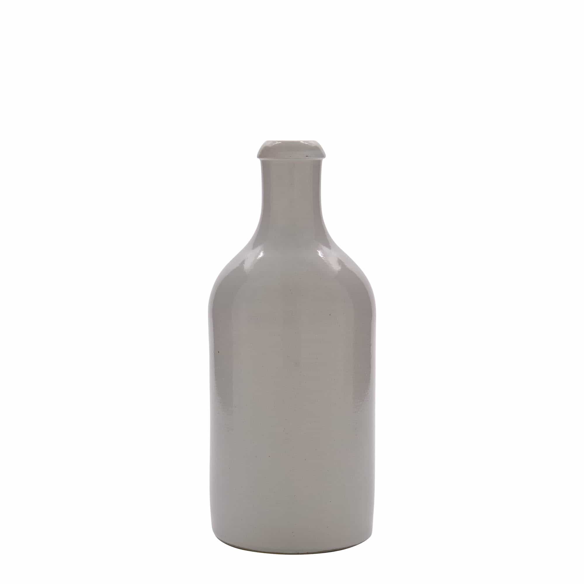 Glinena boca od 500 ml, keramika, bela, otvor: Plutani čep Glinena boca od 500 ml, keramika, bela, otvor: Plutani čep