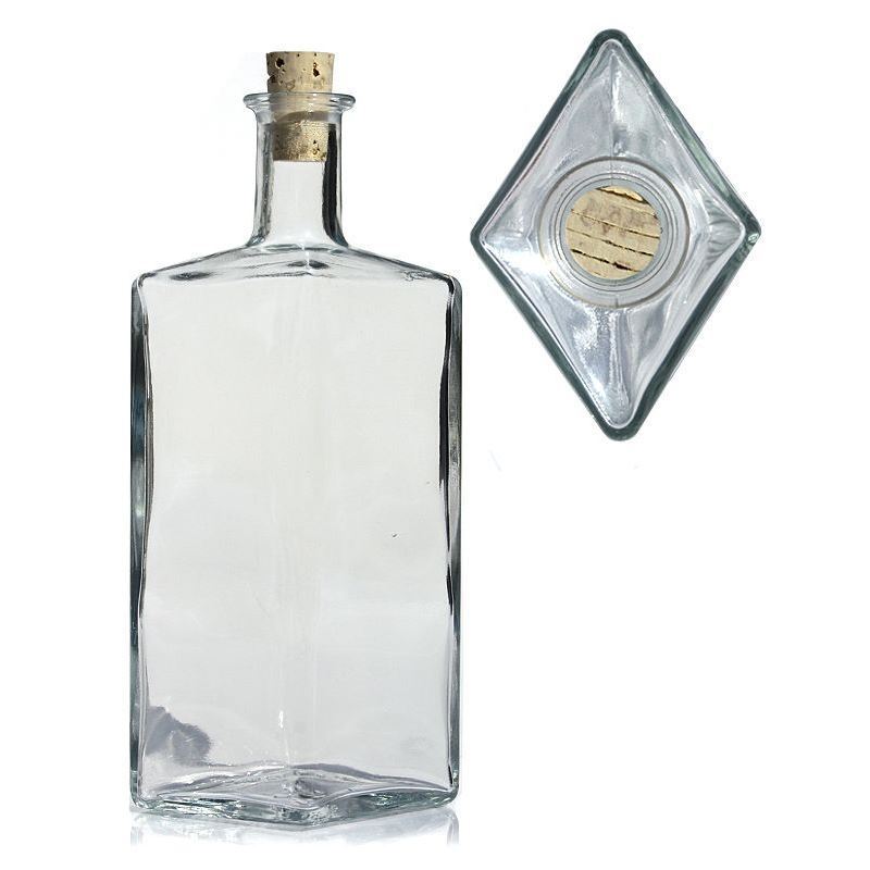 500 ml staklena flaša 'Riva', u obliku romba, otvor: čep 500 ml staklena flaša 'Riva', u obliku romba, otvor: čep